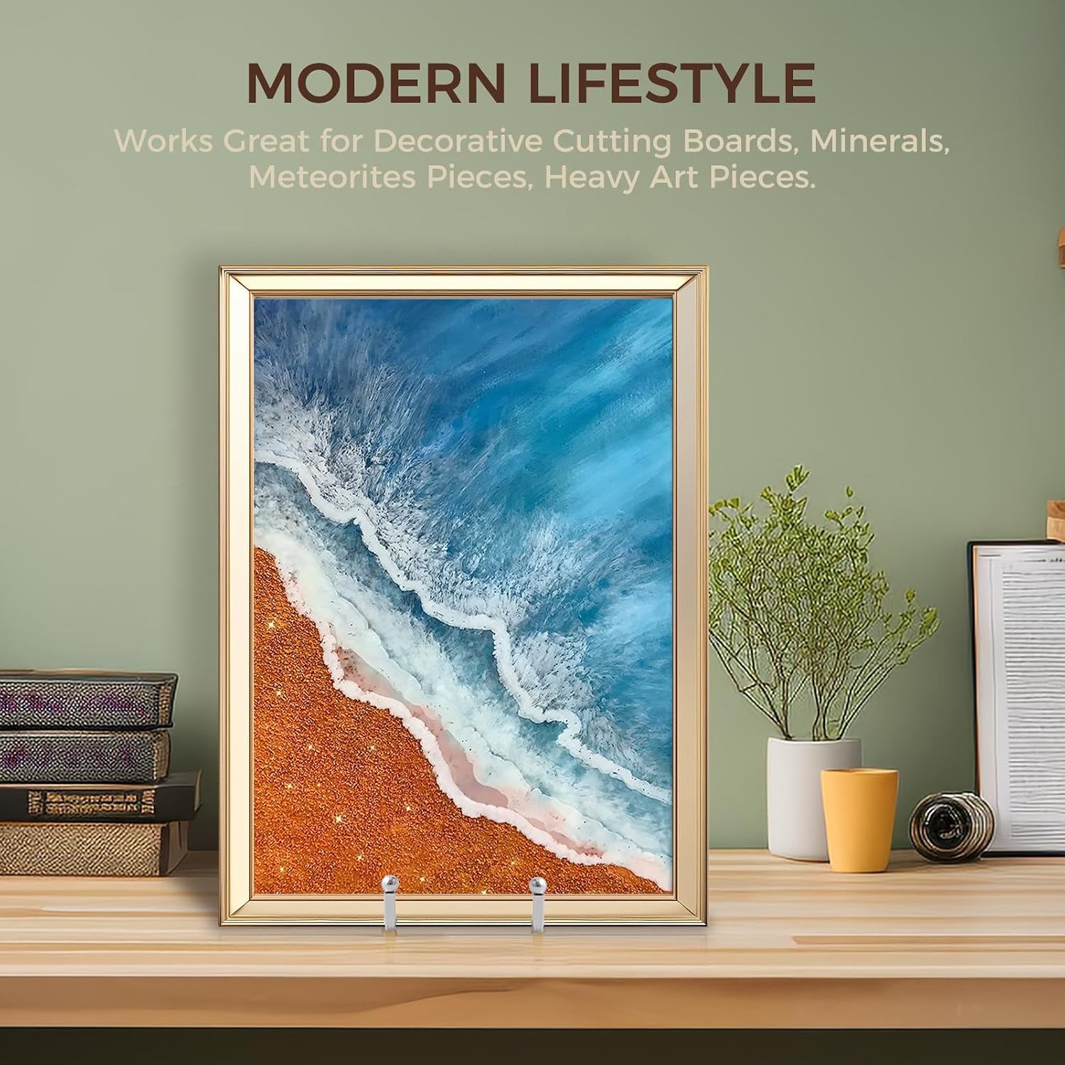 Large Plate Holder Display Stand - 12 inch Super Tall Big Plate Stands for Heavy Duty Display - Metal Picture Frame