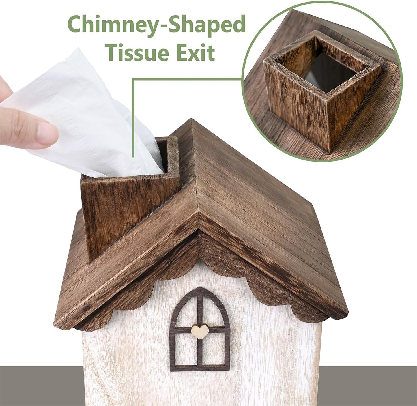 Farmhouse Wooden Square Tissue Box Cover
