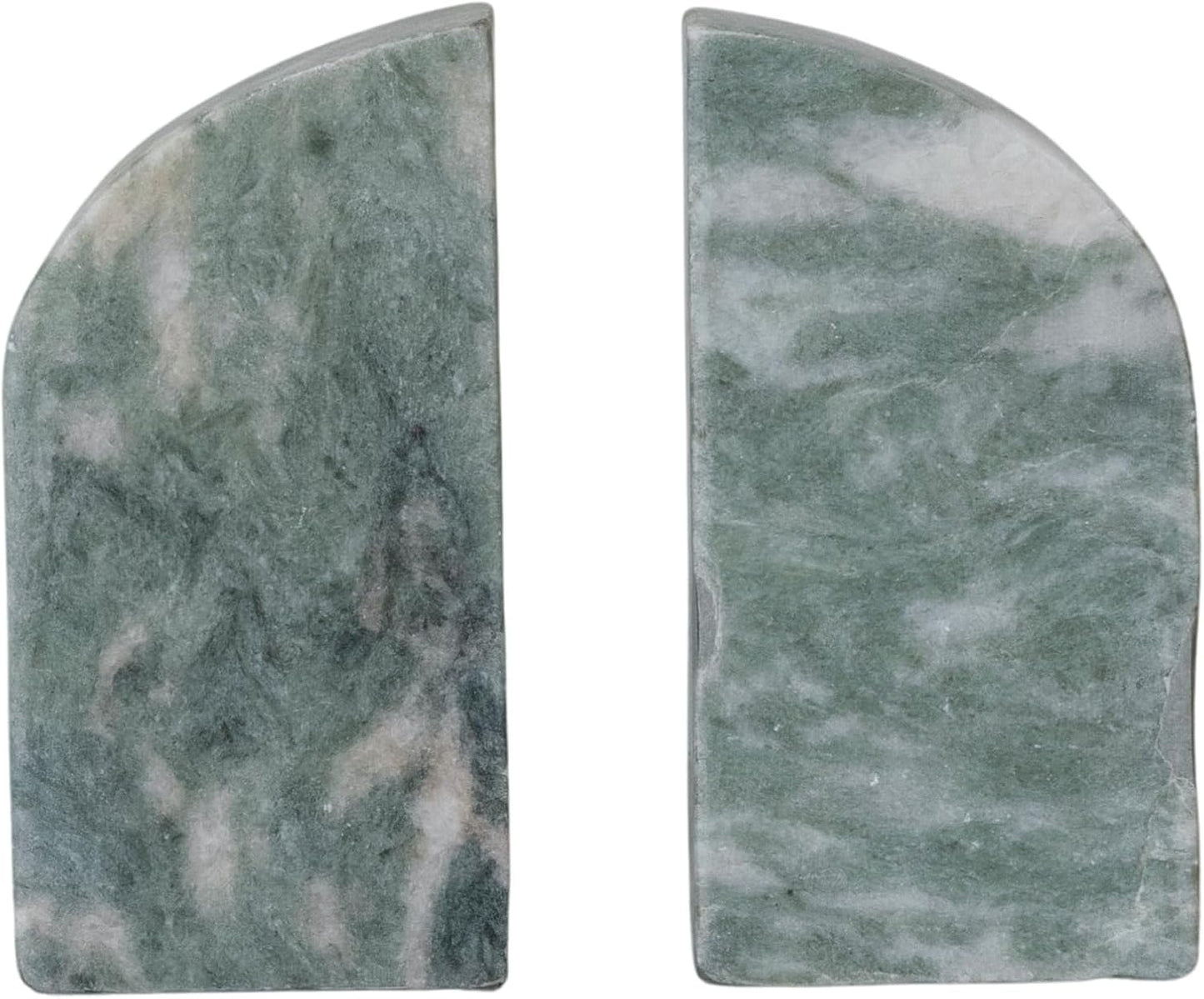 Half Arch Marble Bookends / Green