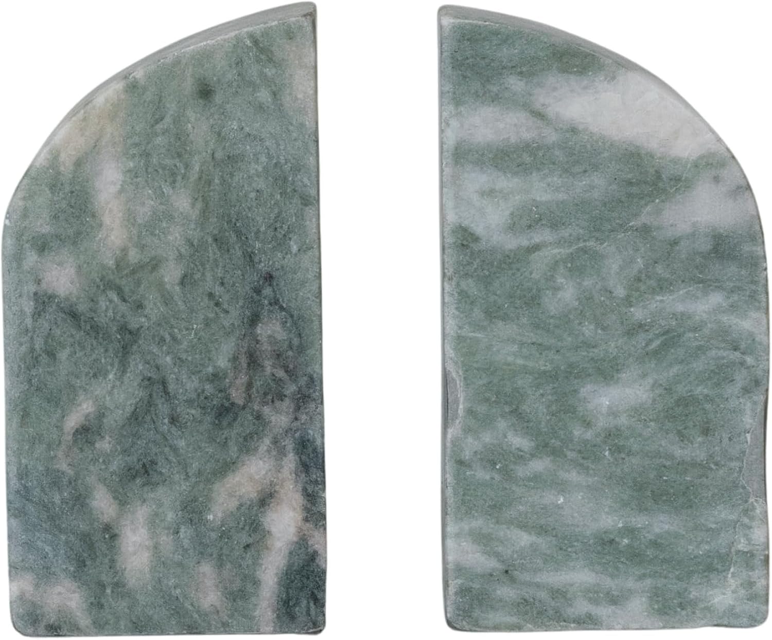 Half Arch Marble Bookends / Green