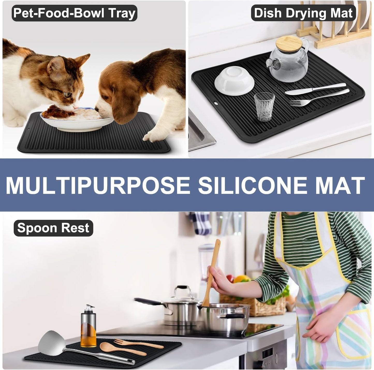 Walfos Large Silicone Trivet 16x12 Inch, Trivets for Hot Pots and Pans, Heat Resistant Pot Holders Hot Pads for Kitchen