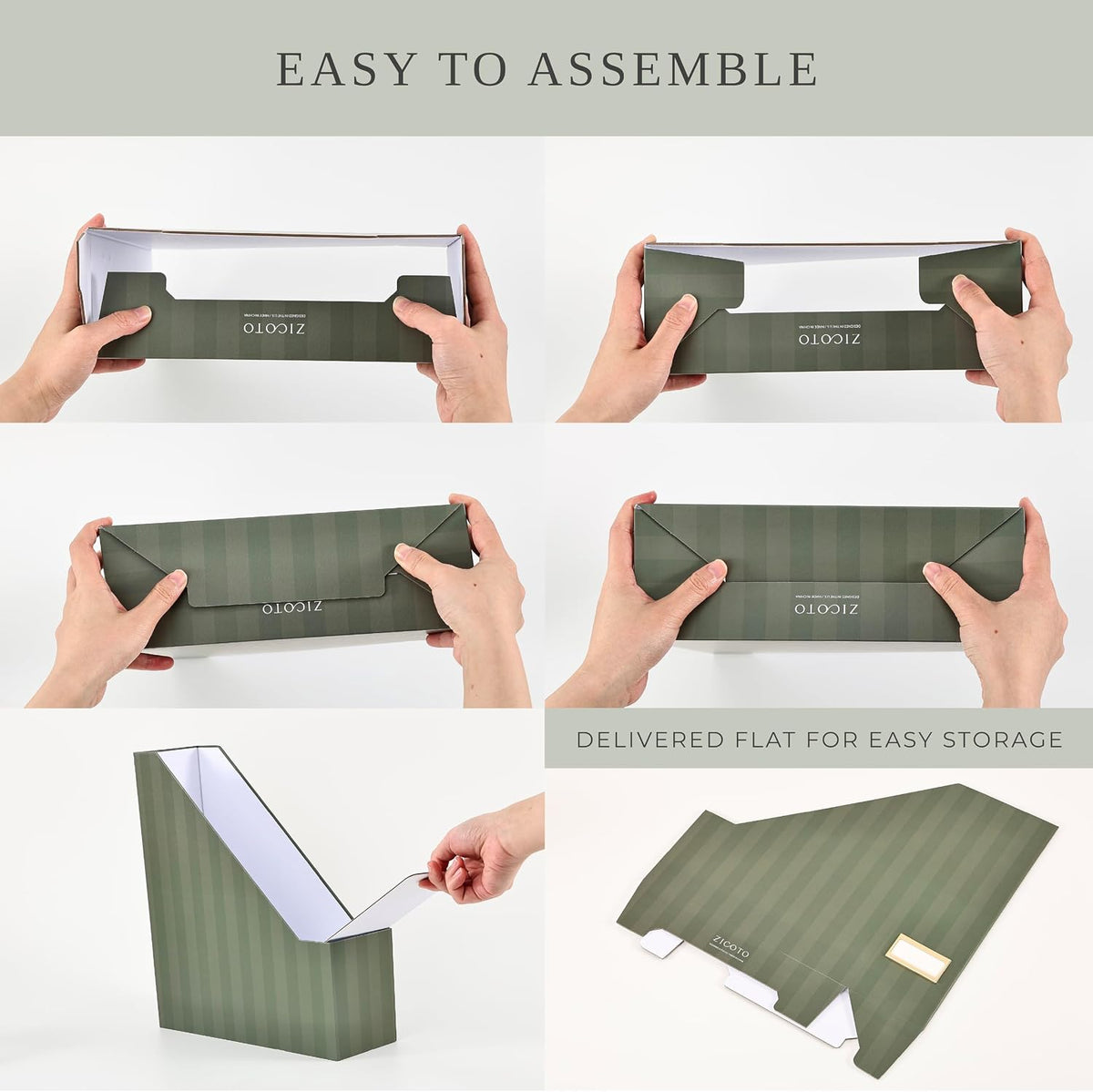 Beautiful Magazine Holder Set of 3 - Sturdy File Holder for Desk or Shelves | The Perfect Office & Work Storage to