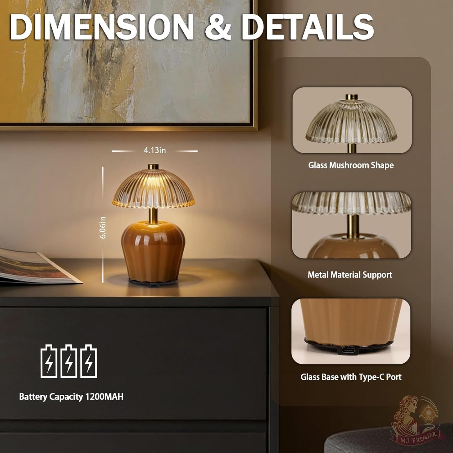 Rechargeable Table Lamp / Brown-2packs