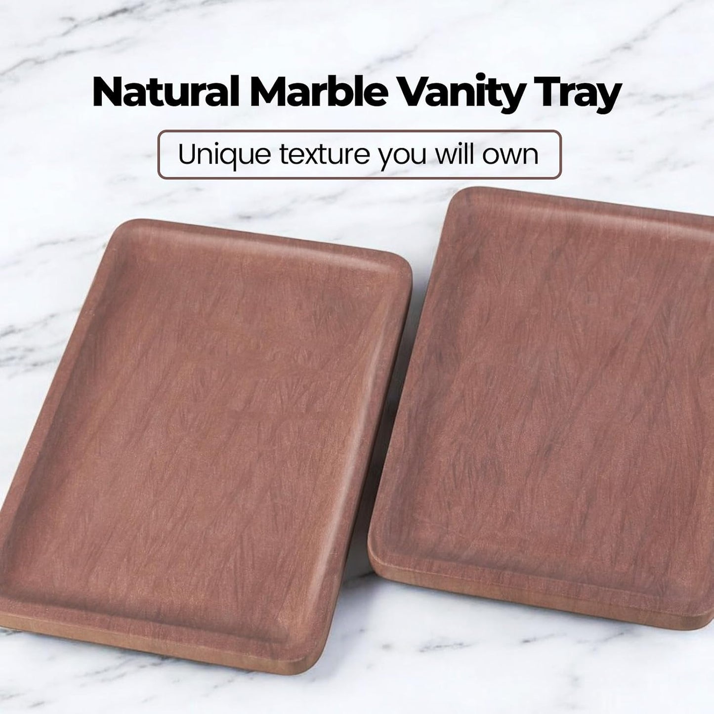 Marble Vanity Tray / Brown / 11.8 Inch