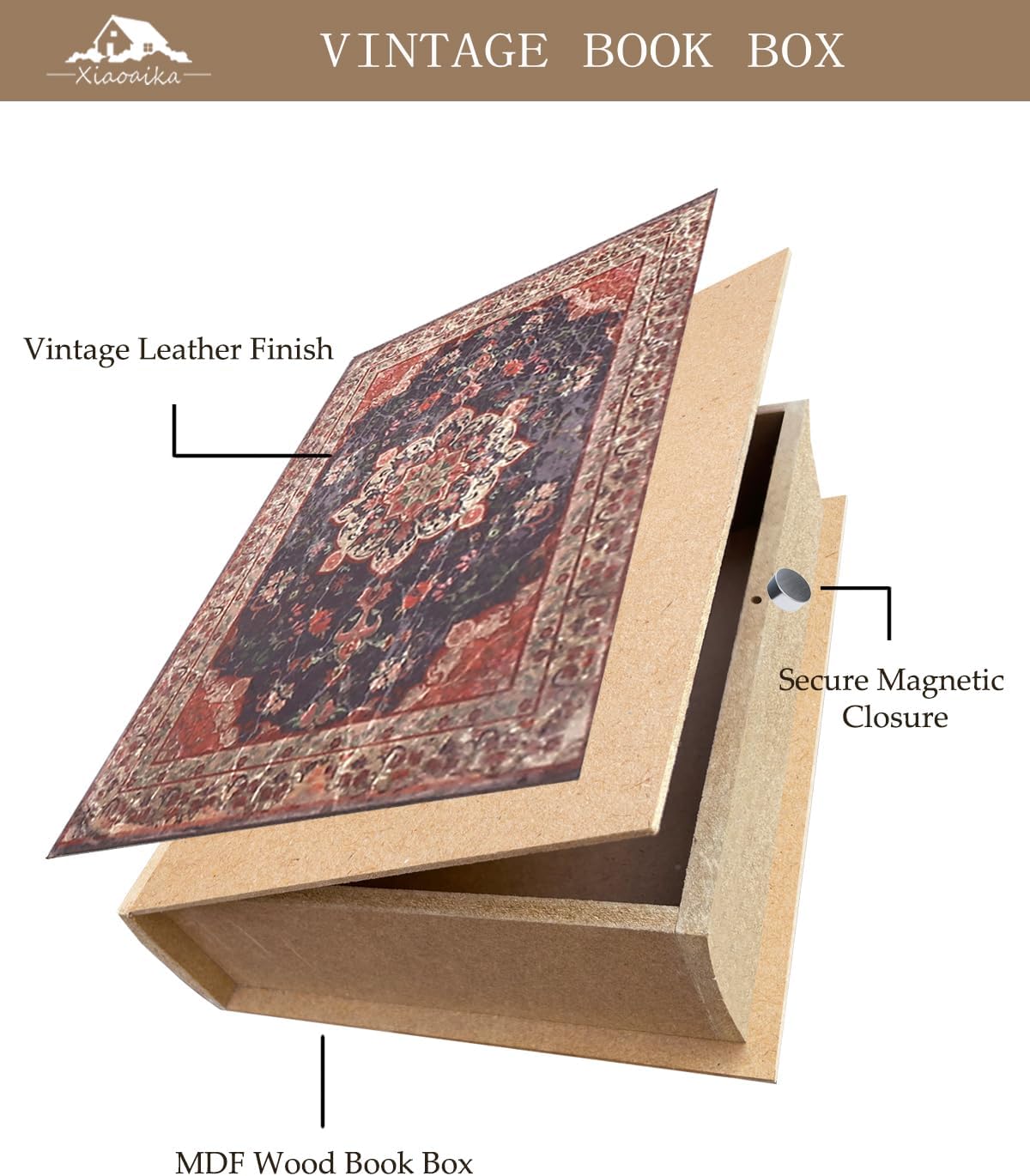 Wooden Book Box / 3 x Retro / Set of 3