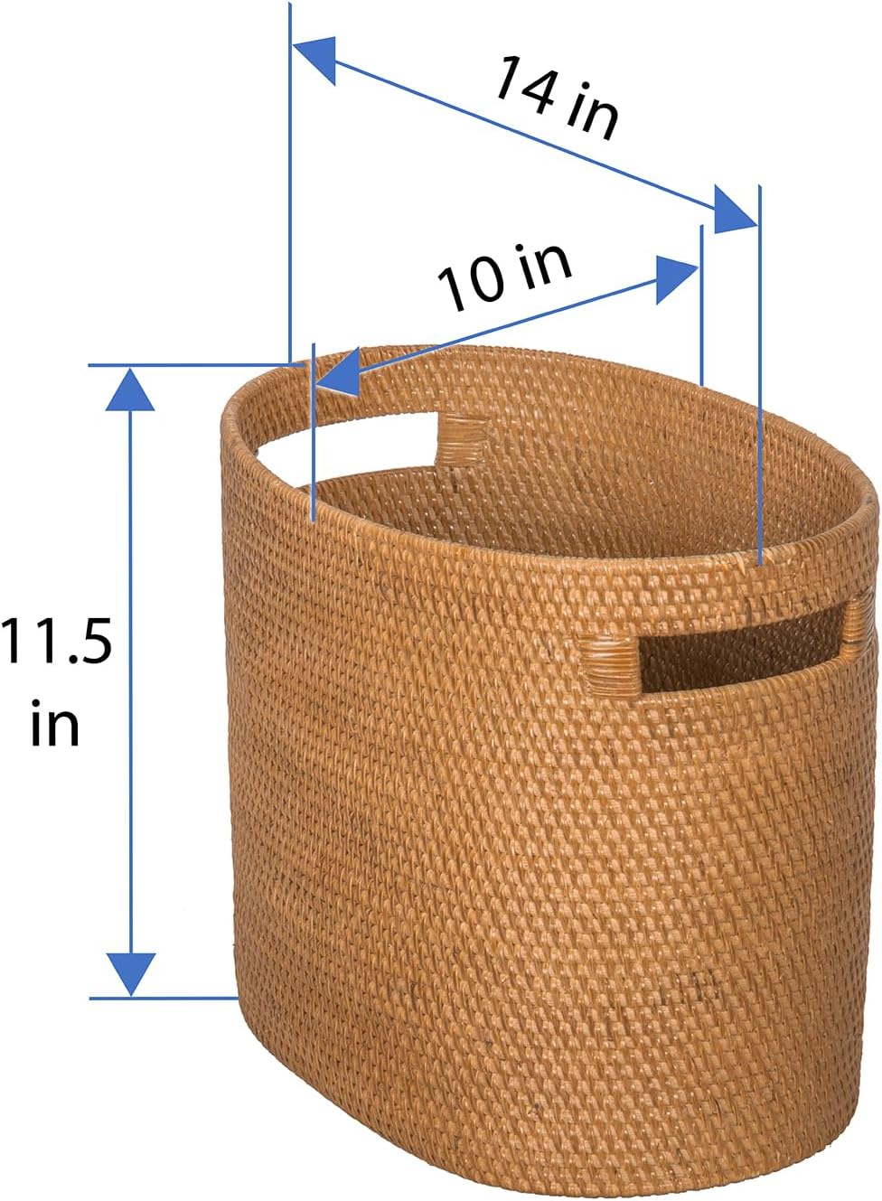 Kouboo Laguna Rattan Magazine Rack, Woven Book Organizer, Honey Brown