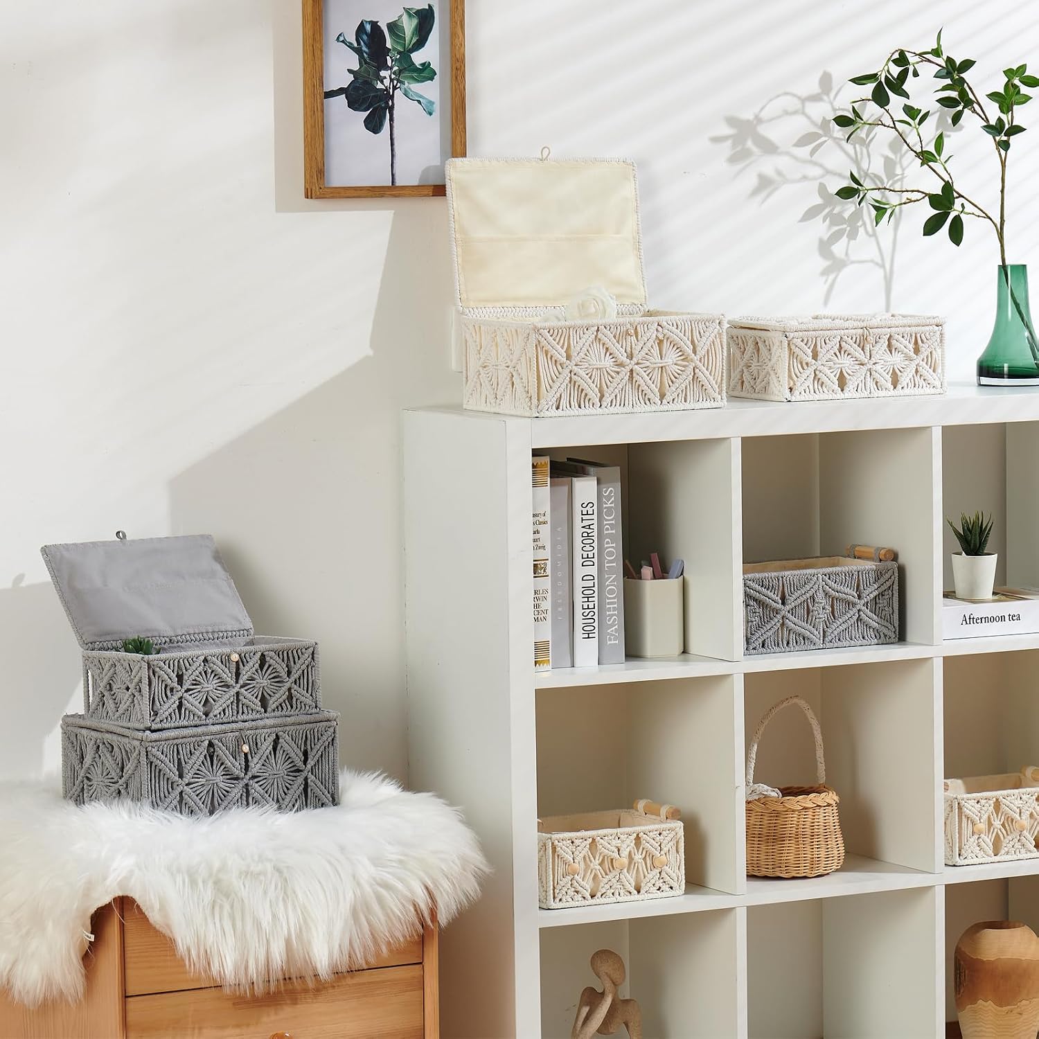 Decorative Boho Storage Baskets / Small / Gray