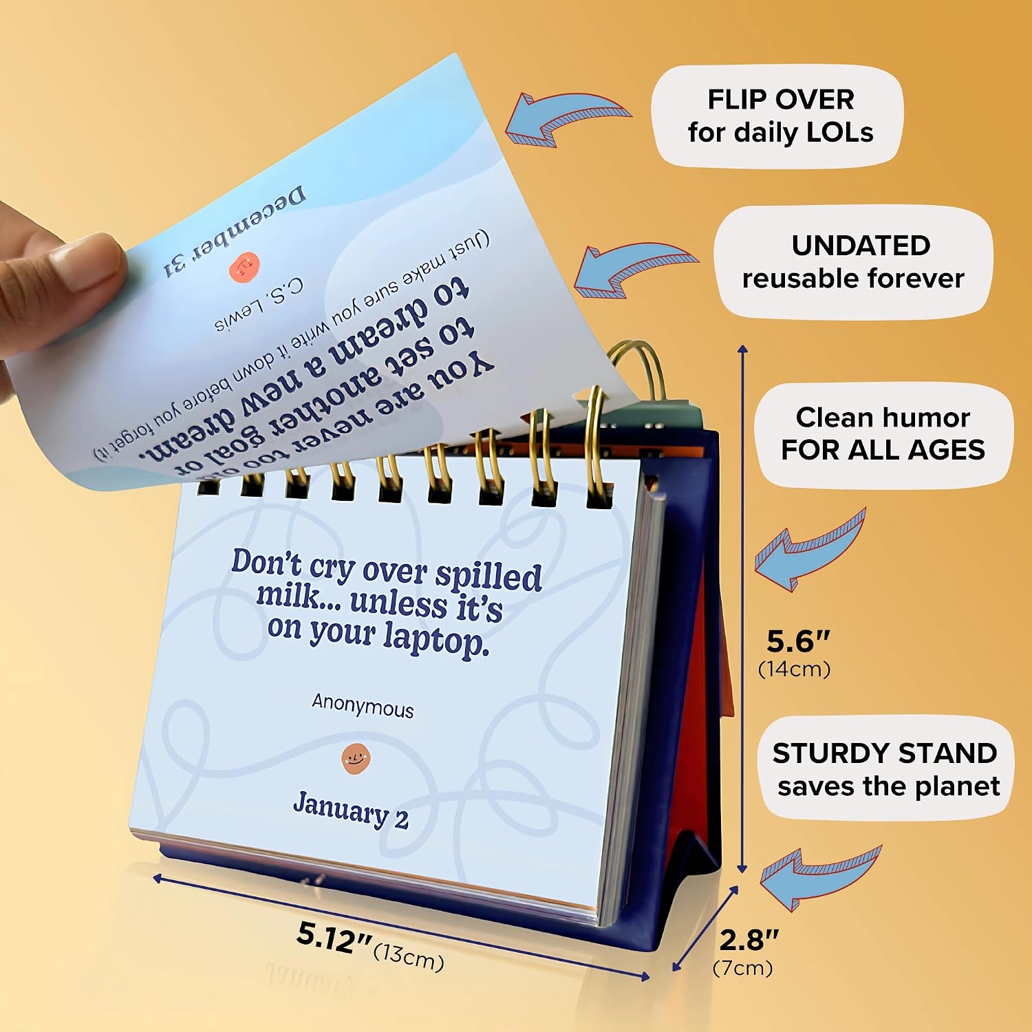 366 Days of Laughs & Life Lessons, Perpetual Desk Calendar 2026, 2027 & Beyond, Funny Gifts & Desk Decor, Office Decor