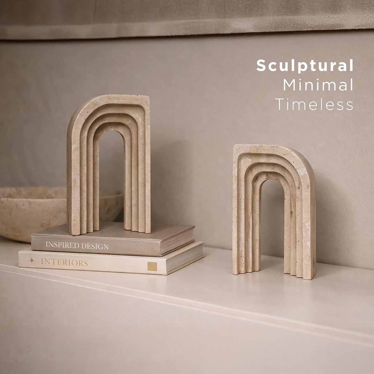 Decorative Bookends / Stone-Inspired Composite Bookends