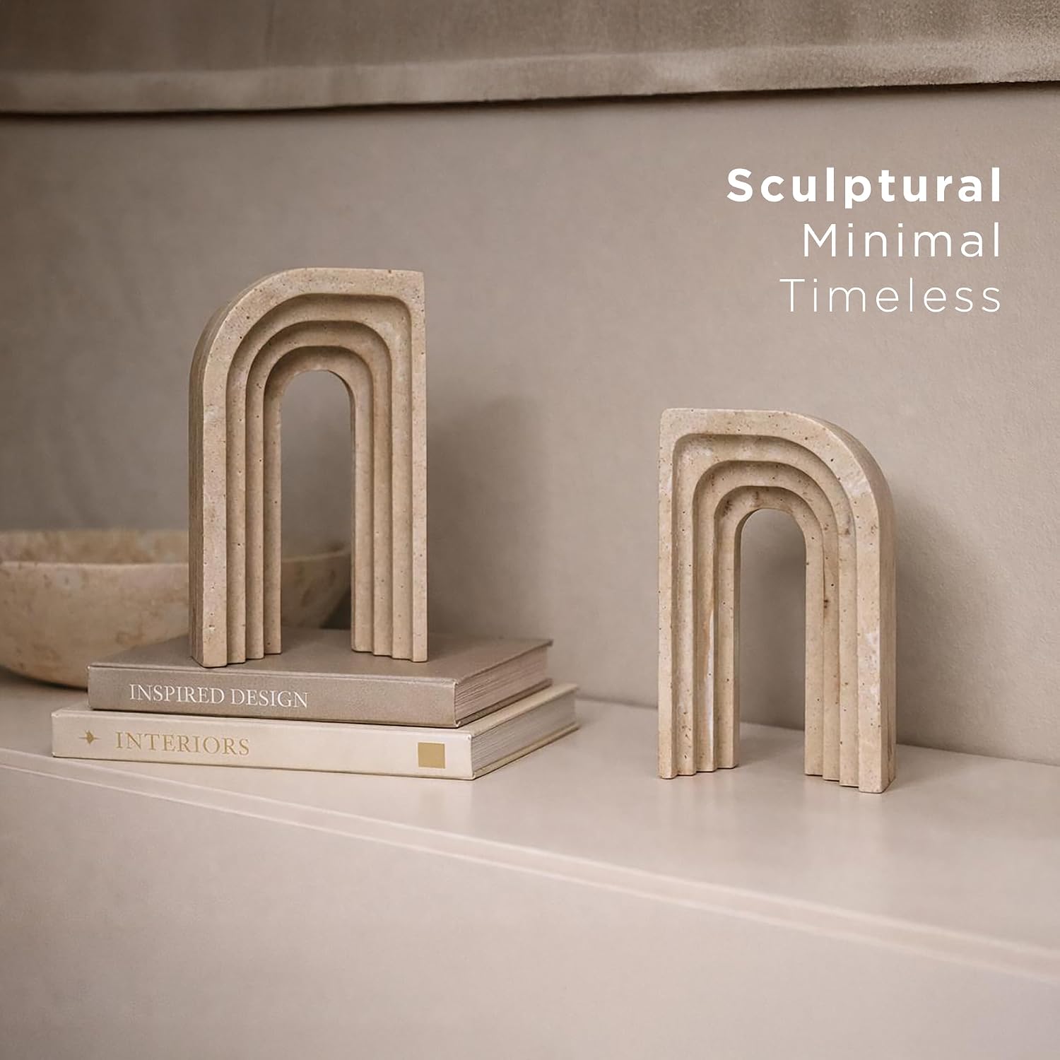Decorative Bookends / Stone-Inspired Composite Bookends