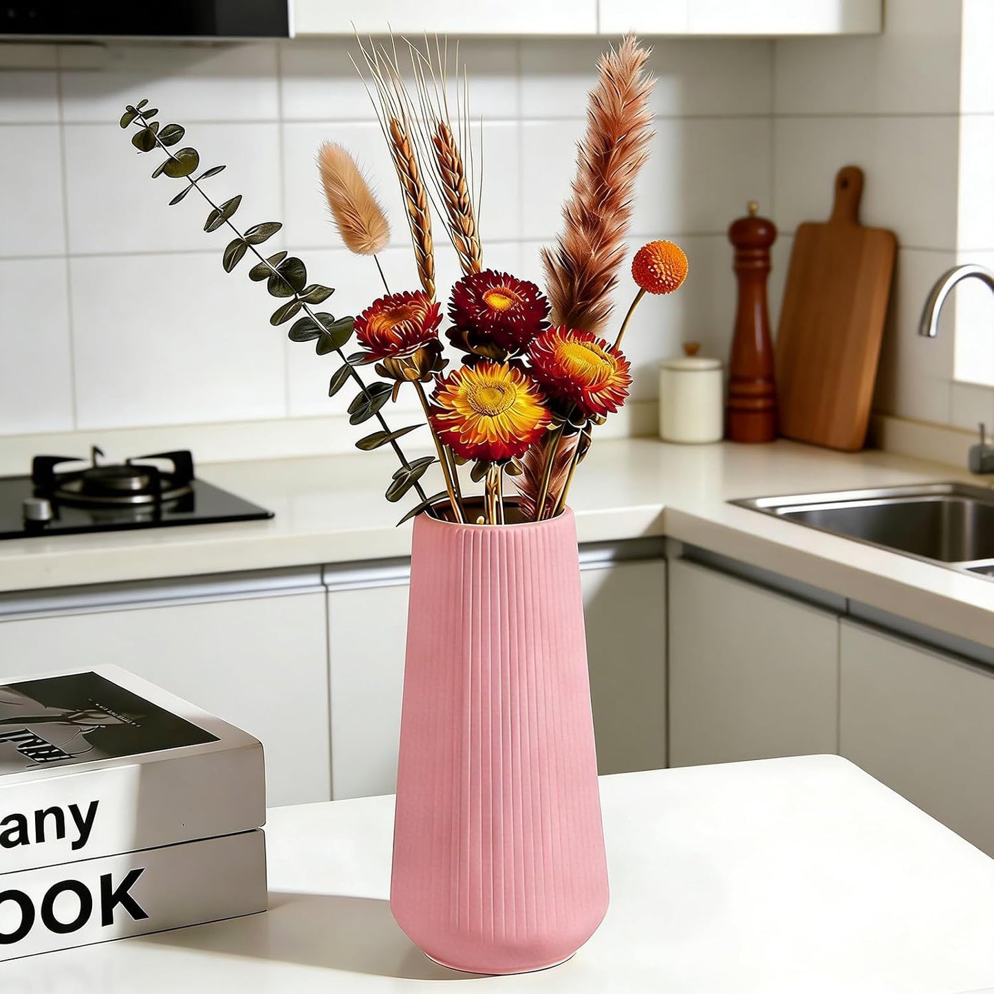 Ceramic Vase for Pampas Grass / Pink
