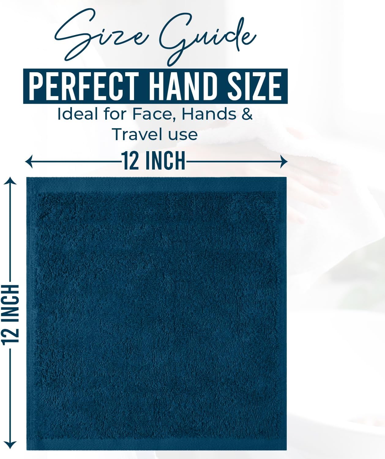 DAN RIVER 24 Pack Cotton Wash Cloths Set for Showering [12x12] Blue Opal | Lighter Weight, Quick to Dry, Super Soft &