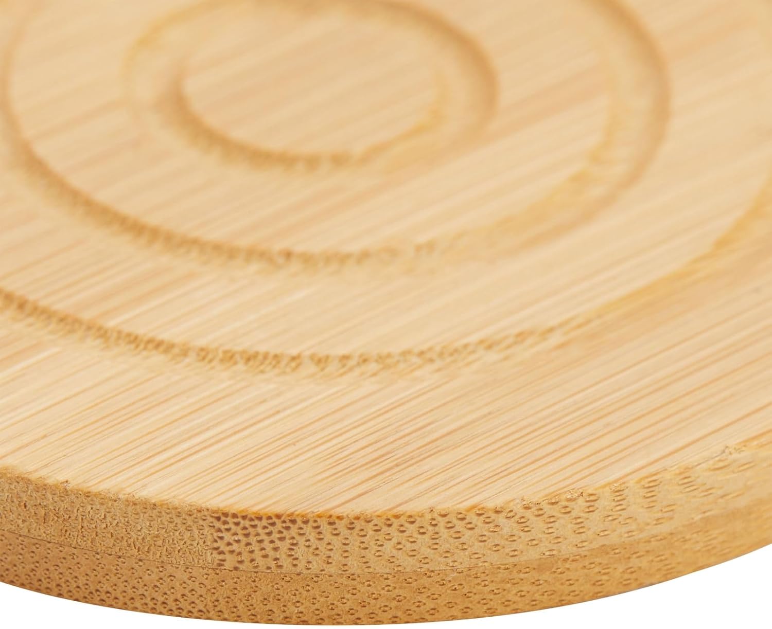 Coasters -4.3- Round Light Bamboo Wood / 4.3 Inches / Brown / Set of 6