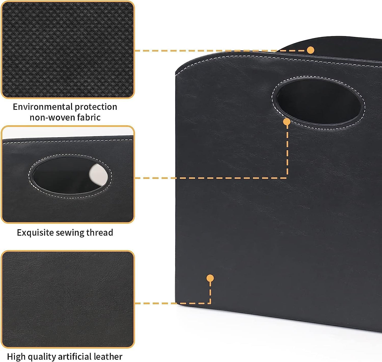 EZDeco Magazine Holder Foldable Magazine Rack Floor PU Leather File Holder Newspaper Book Storage Magazine Basket