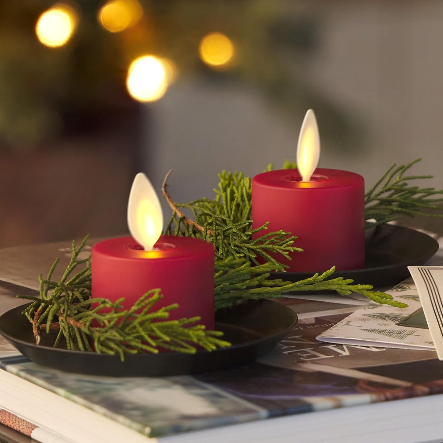 Luminara Moving Flame LED Flameless Tealight (1.4" x 2") Remote Ready Battery Operated Plastic LED Flameless Tea Light