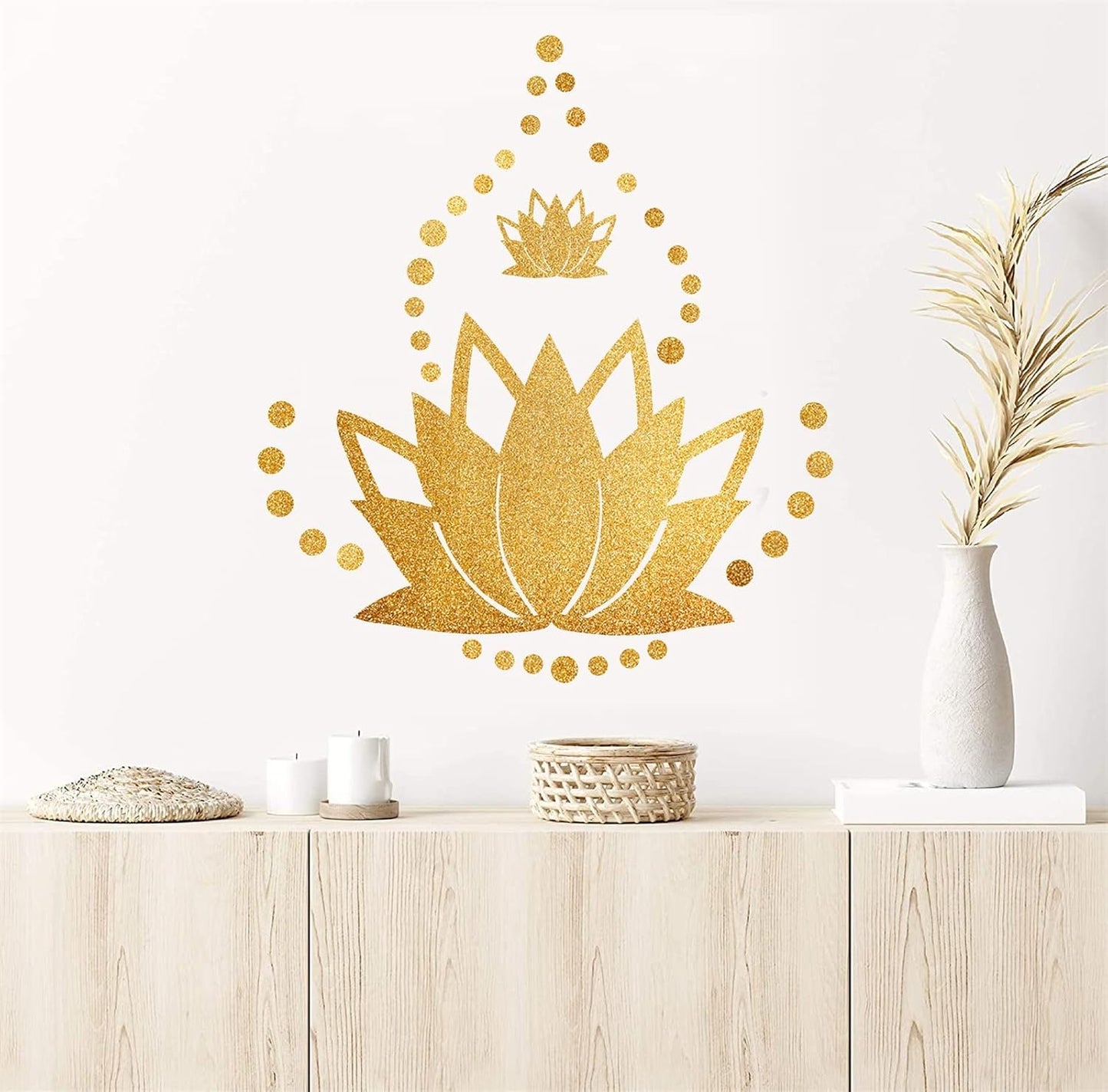 Lotus Flower Wall Decal Gold Wall Stickers Modern Lotus Sticker Yoga Wall / Gold Lotus Flowers