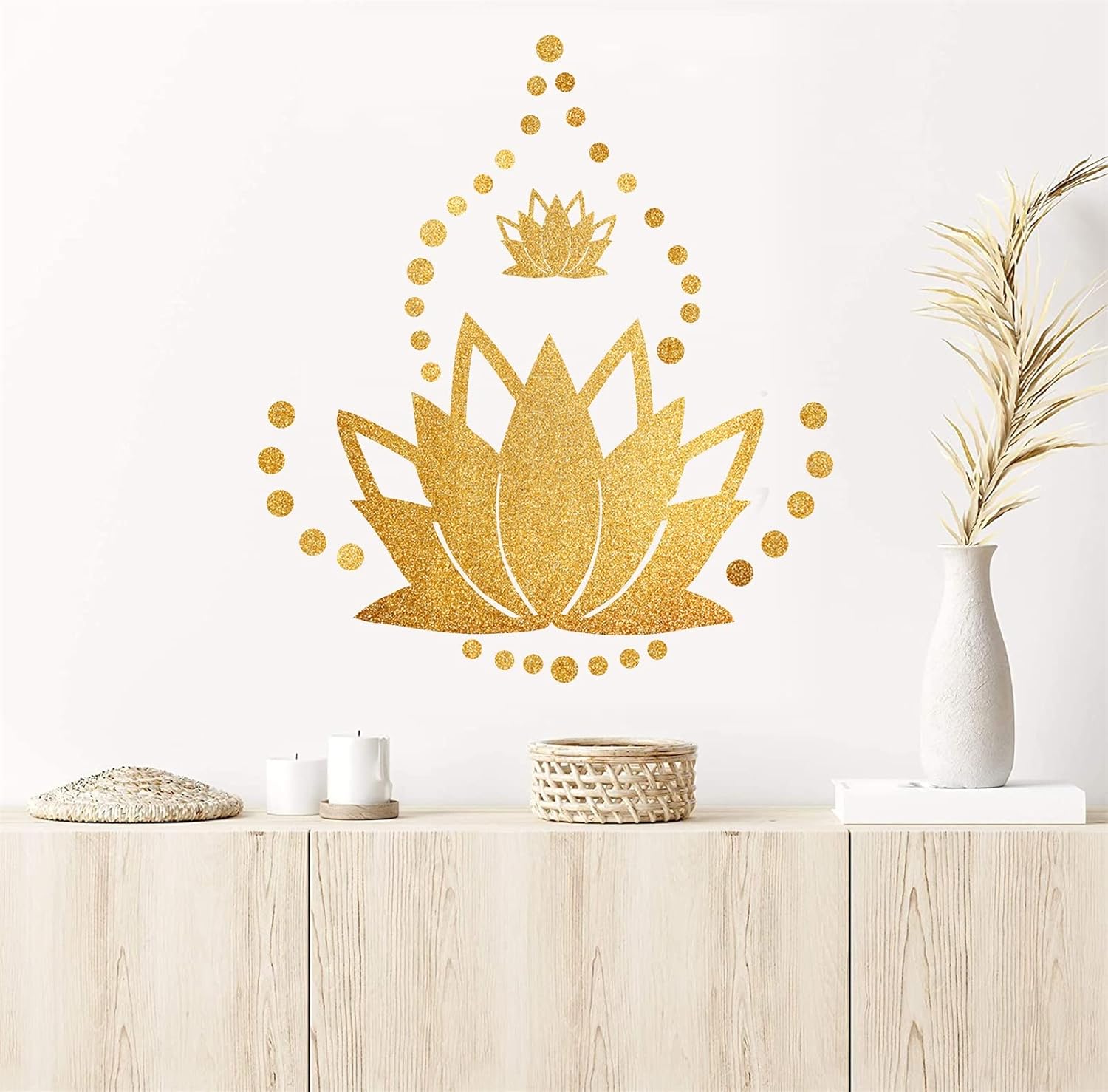 Lotus Flower Wall Decal Gold Wall Stickers Modern Lotus Sticker Yoga Wall / Gold Lotus Flowers