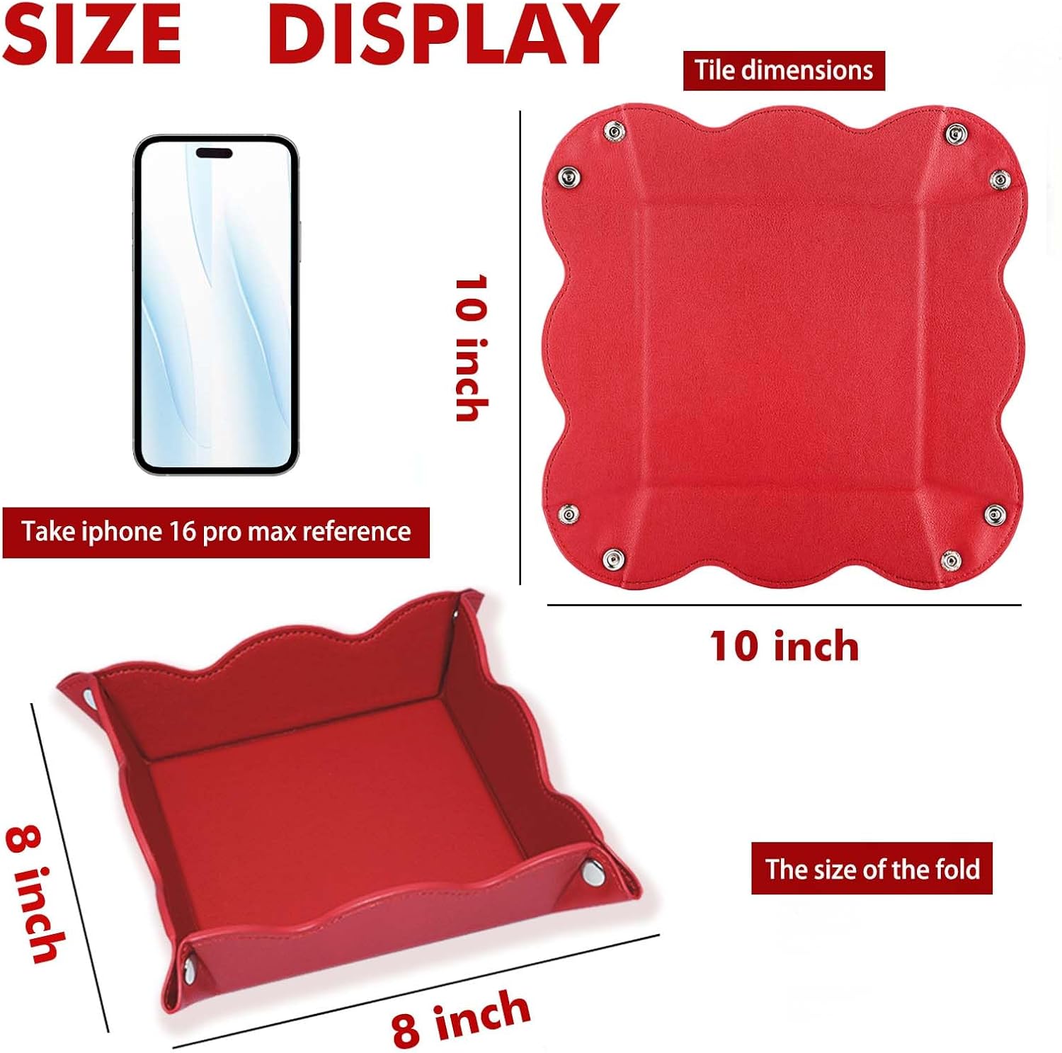 Valet Tray for Men Women / Red / Set of 2