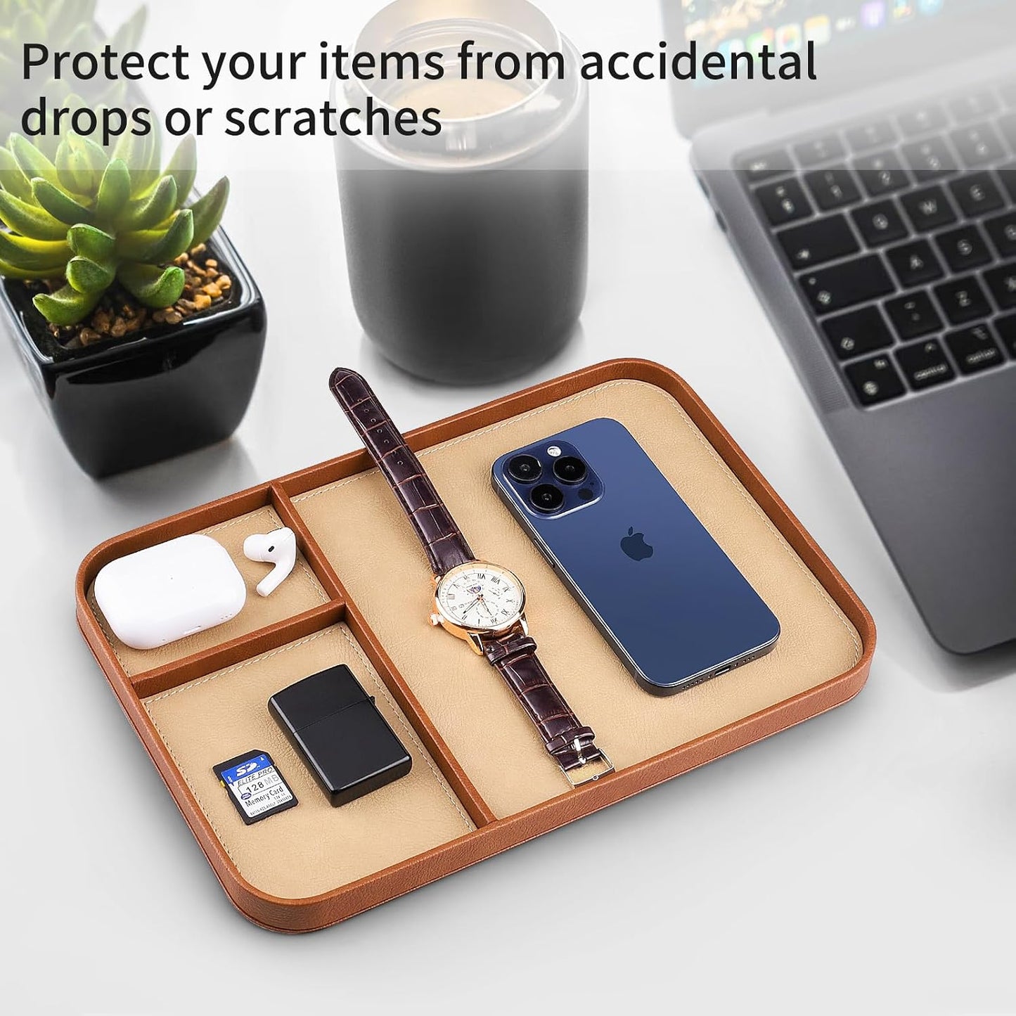Leather Tray / Catchall Tray / Brown Frame