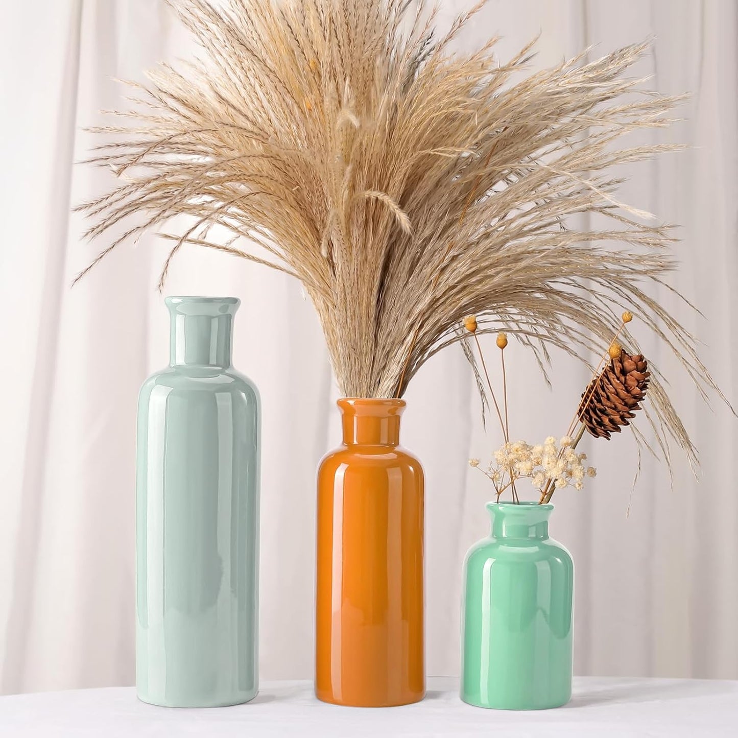 Small Ceramic Vase / Multicolor - 104 / Set of 3