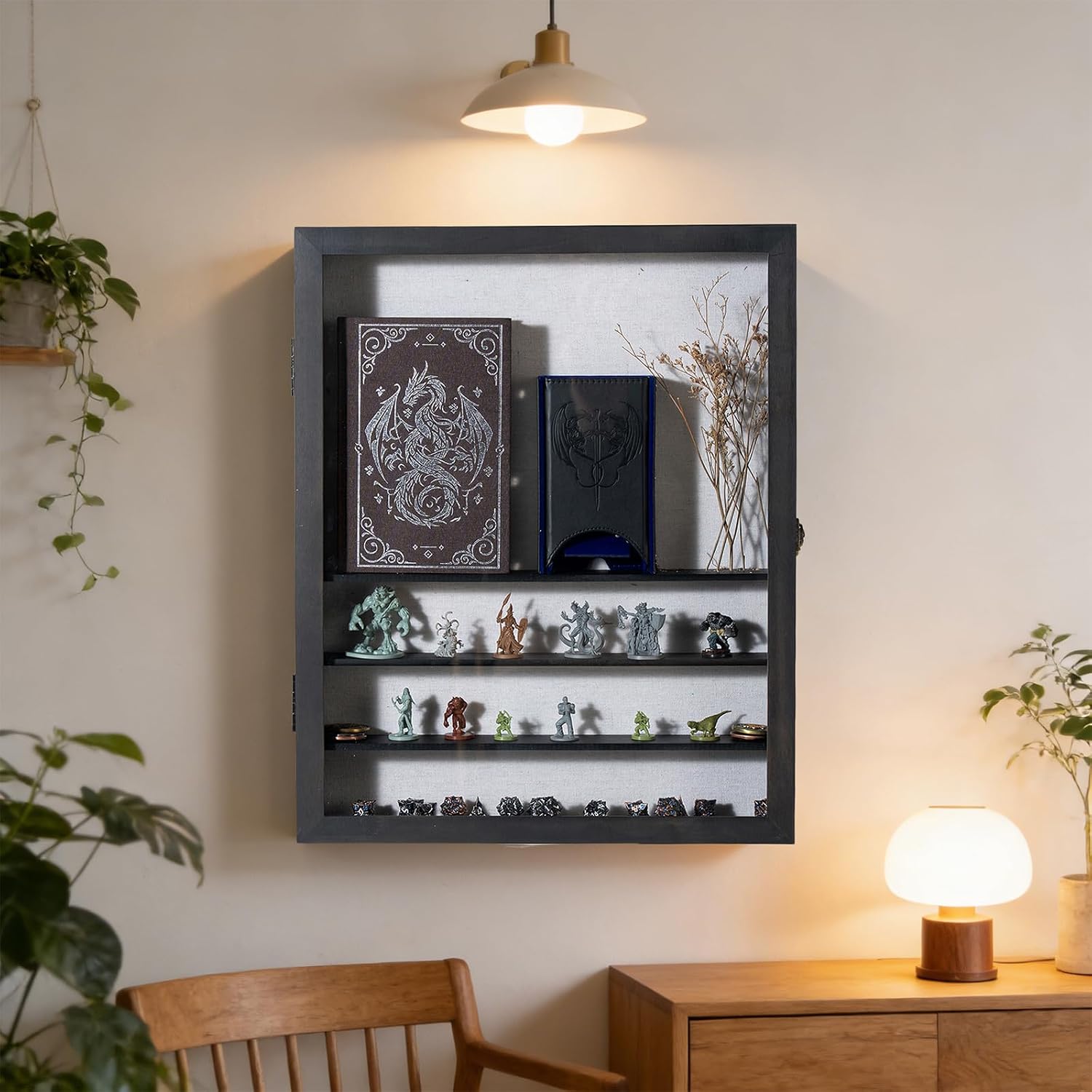 Muzilife 16x20 Shadow Box Wood Picture Frame with Shelves, 2.83 Deep, Black | FSC-Certified Solid Pine | Removable