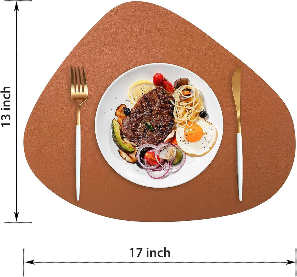 Faux Leather Placemats Set of 8, Wipeable & Washable Table Mats | Waterproof, Heat-Resistant & Easy to Clean Round