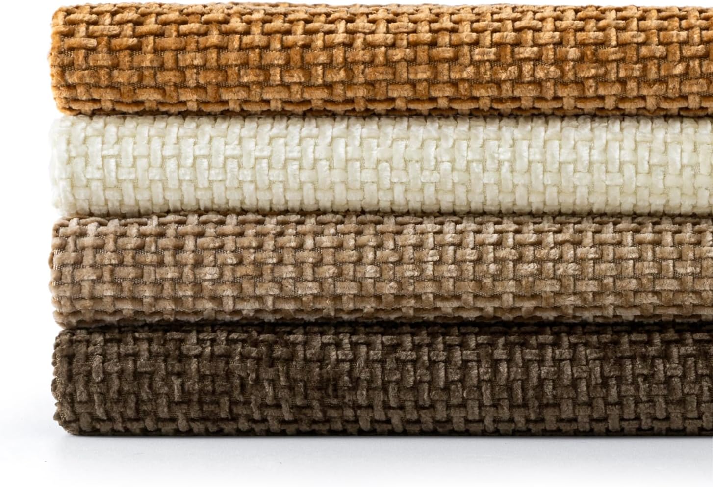 Couch Throw Pillow Covers Soft Decorative Chenille Pillows Farmhouse / 18 x 18 / Brown / Set of 4