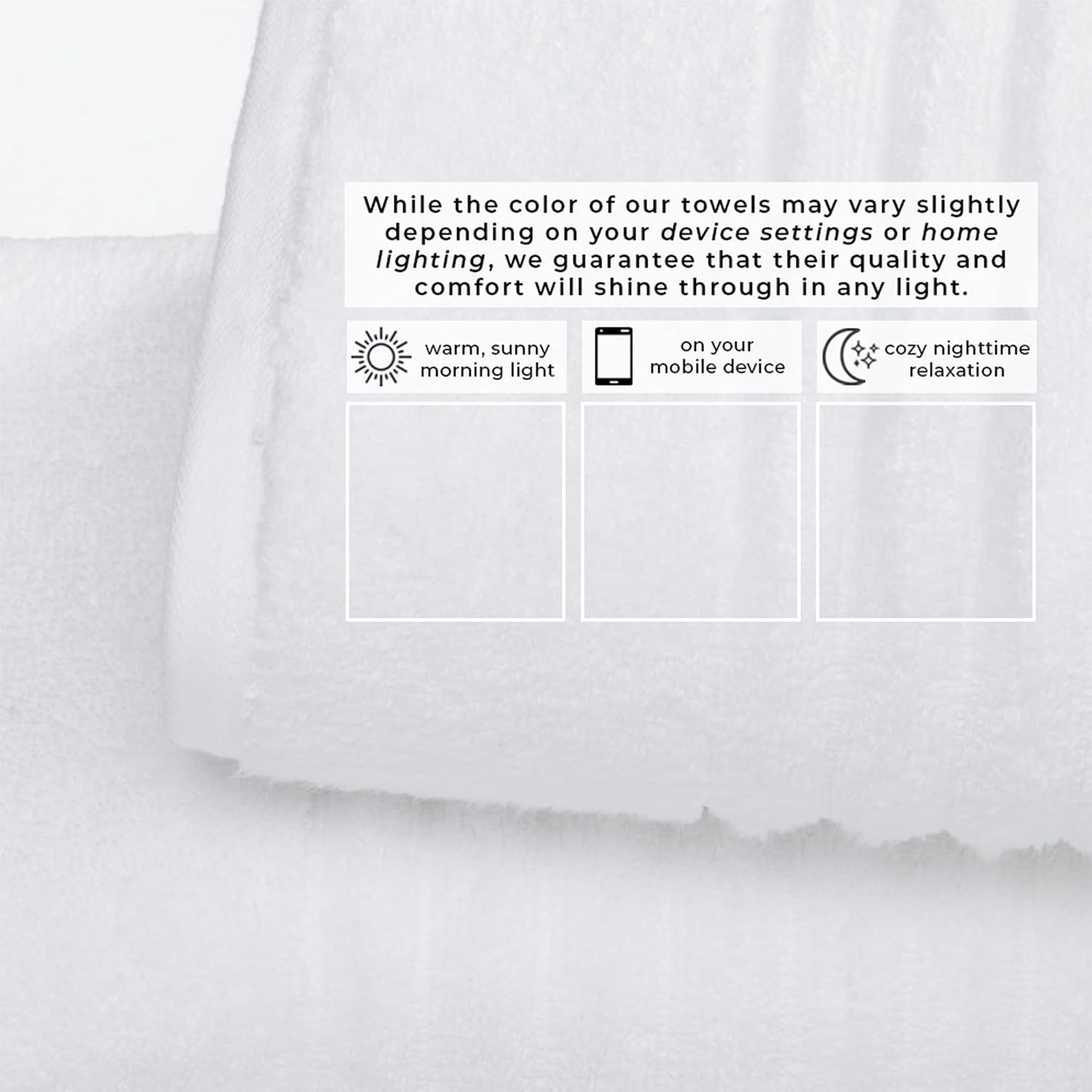 Great Bay Home Bath Towel Set - 100% Cotton 6 Piece Towel Set - Absorbent & Quick-Dry Towels for Bathroom (White)
