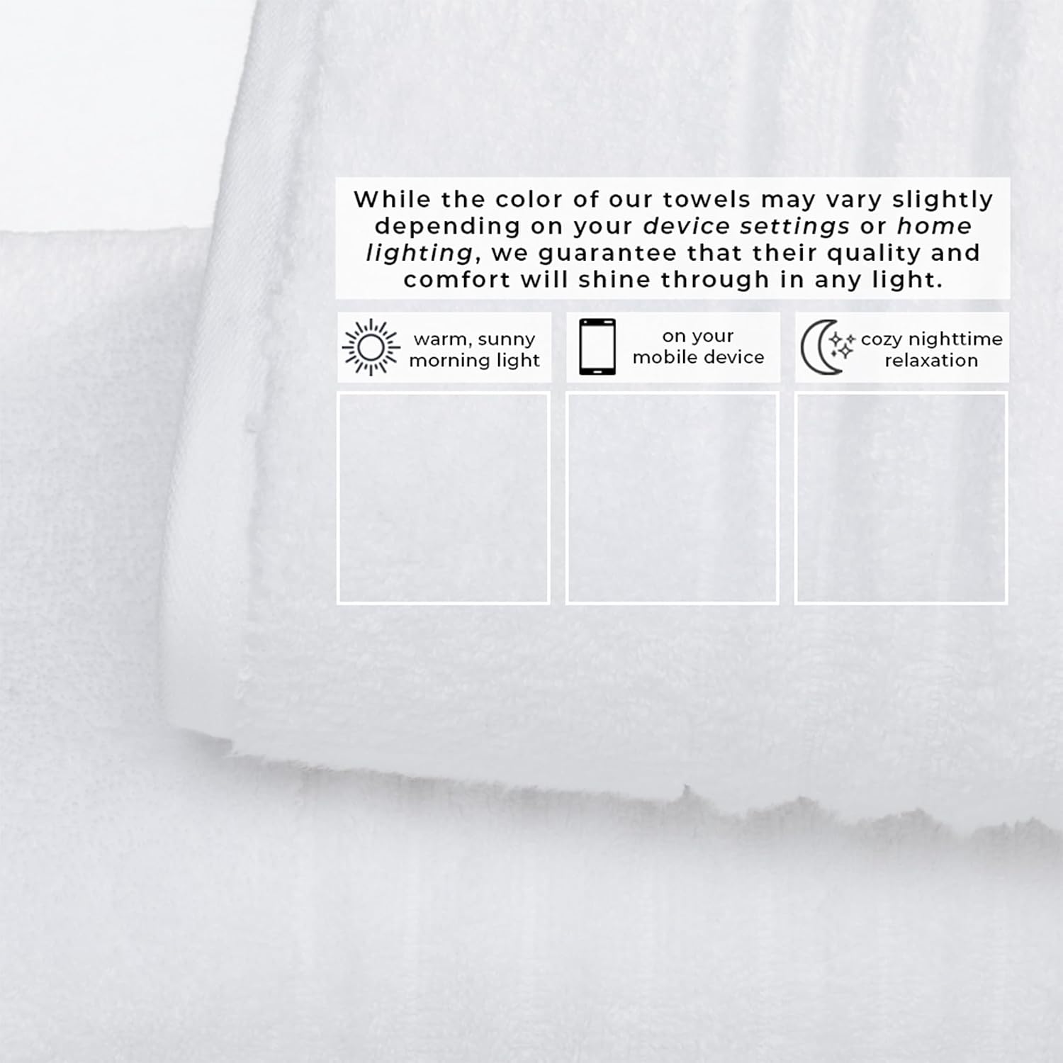 Great Bay Home Bath Towel Set - 100% Cotton 6 Piece Towel Set - Absorbent & Quick-Dry Towels for Bathroom (White)