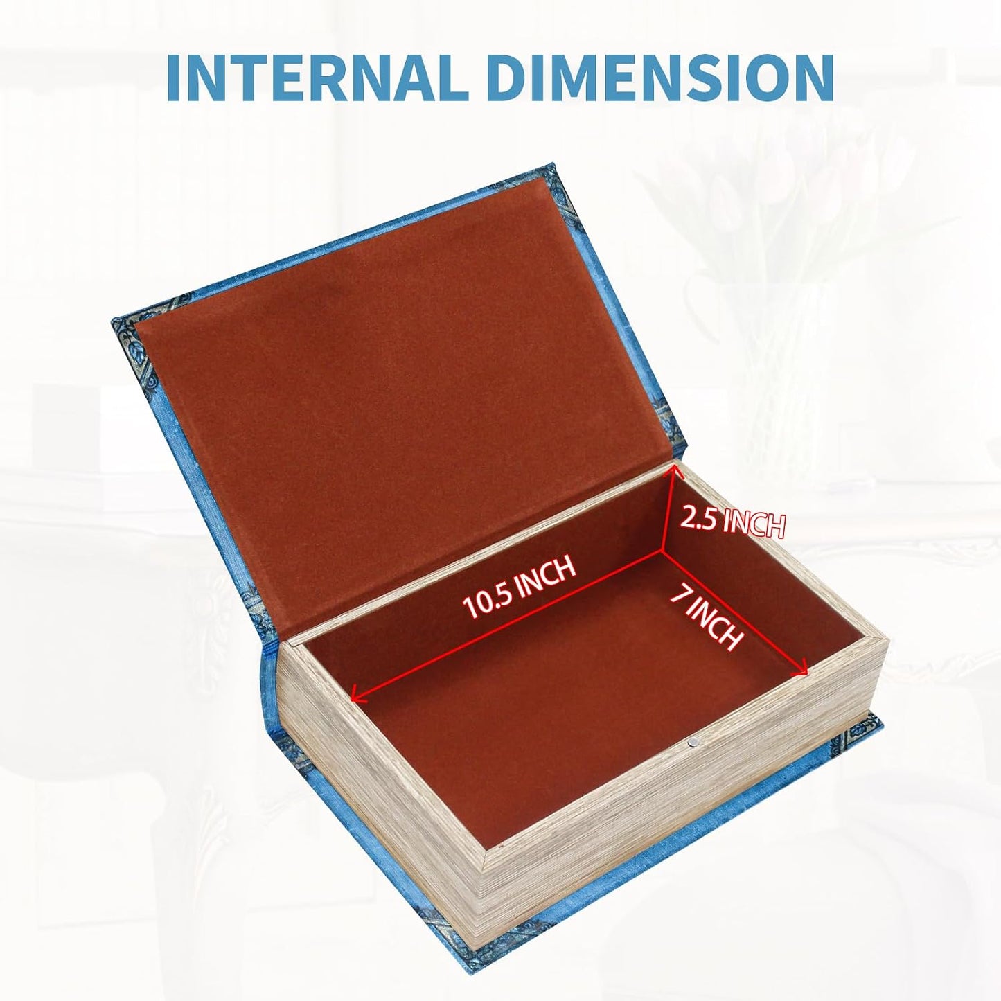 Book Box Decorative Storage Box Faux Wood / Literary Works - Blue