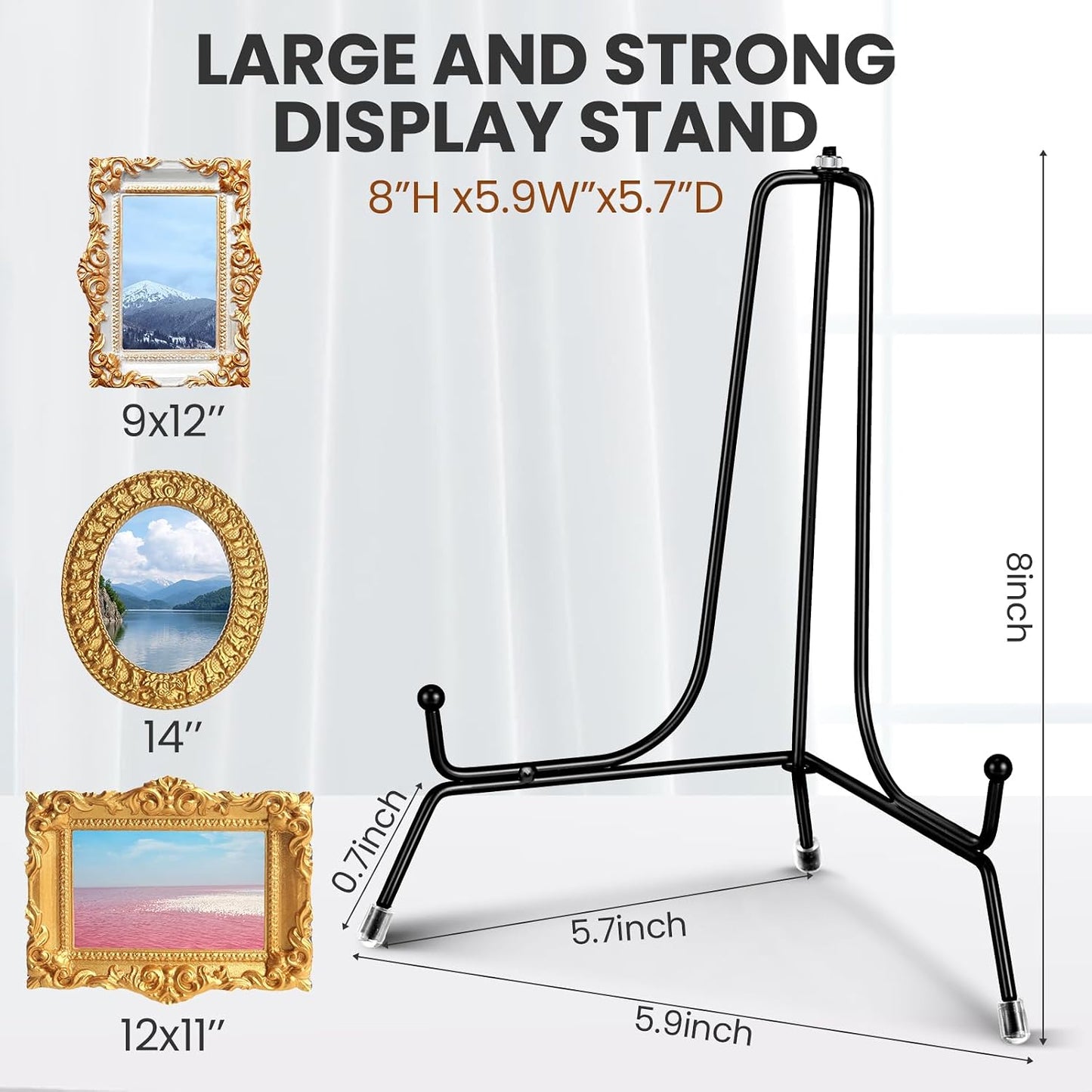Chumia 18 Pcs Anti Slip Plate Stands for Display, Black, 8 Inch | Iron Holders for Displaying, Decorative Plates