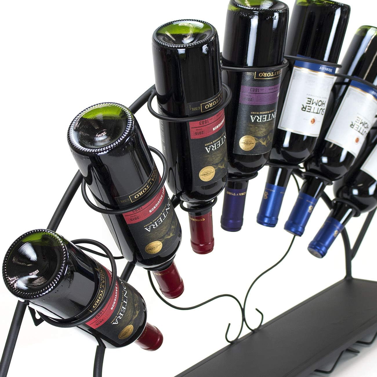 Sorbus® Wine Bottle Stemware Glass Rack Wall Mounted - Bordeaux Chateau Style - Holds 7 Bottles of Your Favorite Wine