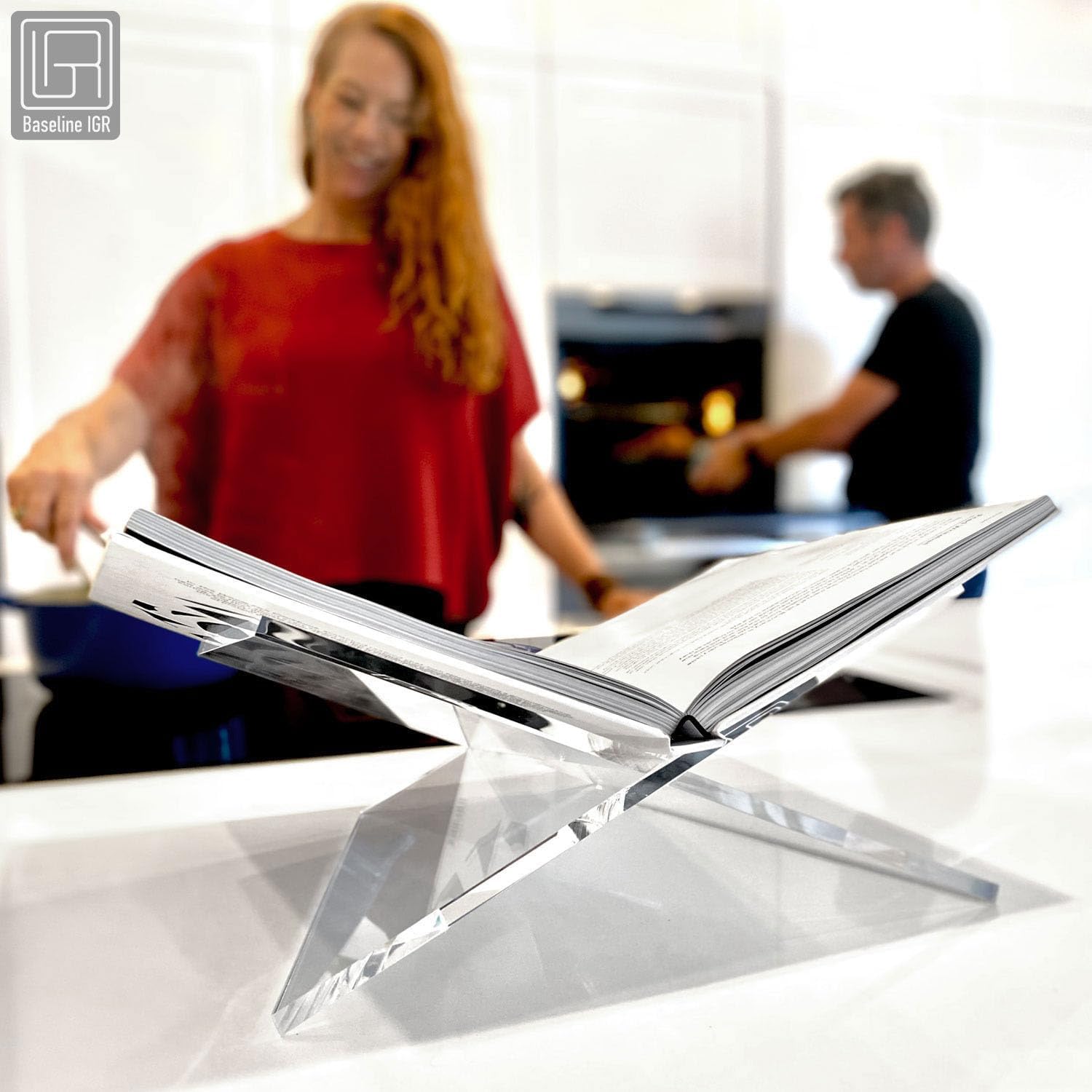 Large Clear Acrylic Book Stand, 12.5" x 9.5" x 5.5”, Acrylic Book Holder, Open Bookstand for Display and Reading