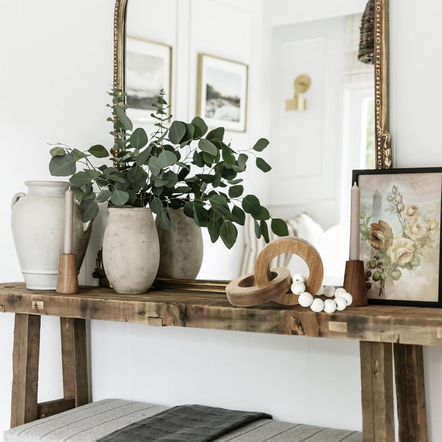 Wood Chain Link Decor / 3 Link / Natural