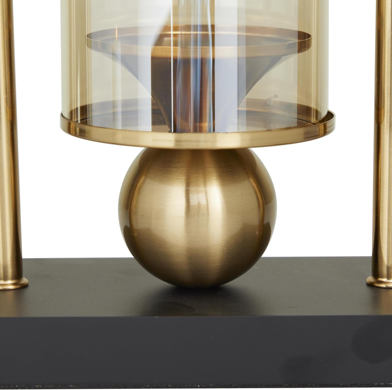 CosmoLiving by Cosmopolitan Metal Pillar Candle Holder with Metal Stand, 8" x 4" x 13", Gold