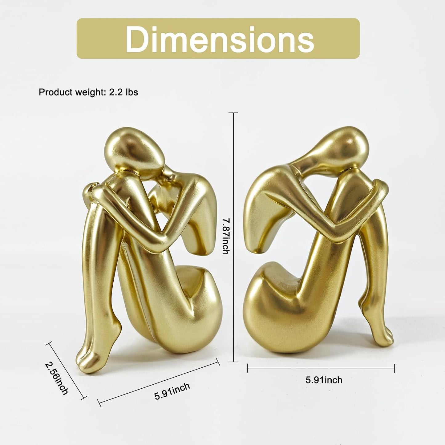 Modern Decorative Resin Book Ends for Heavy Books / Golden