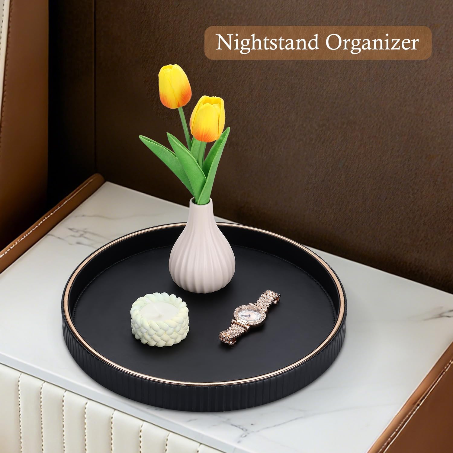12" Decorative Tray / Black