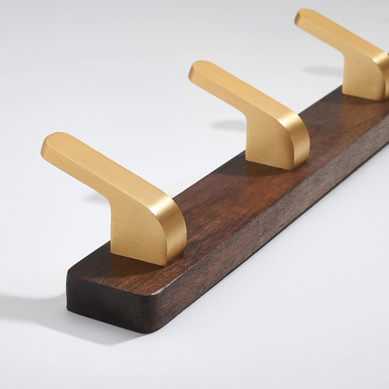 Wall Mounted Coat Rack, Metal Wood with 4 Hooks | Entryway Hanging, For Coat, Scarf, Bag, Towel, Key, Cap, Hat, Walnut