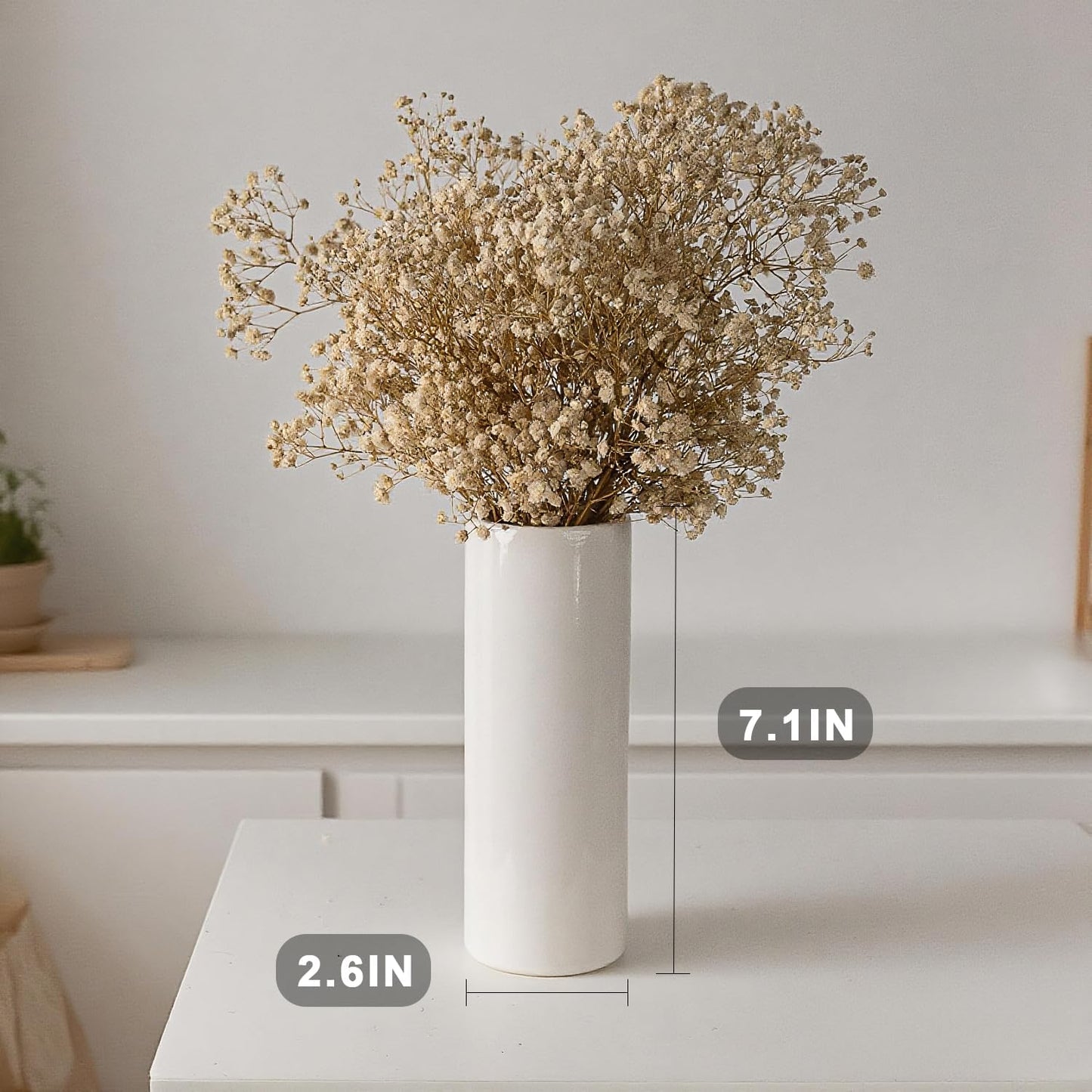 Modern White Ceramic Vase / White - Style 3 Large / Set of 10