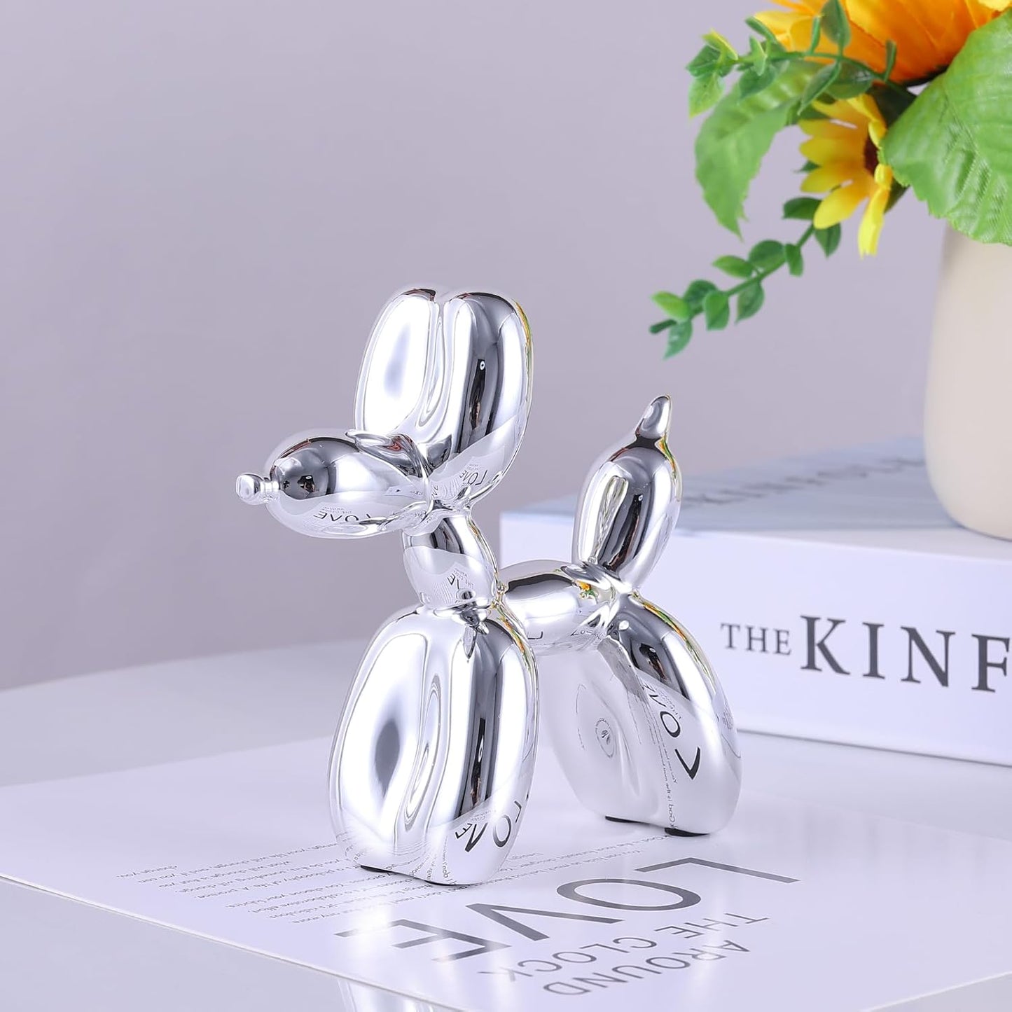 Animal & Modern Sculpture Decor / Silver / 3.9*3.9*1.5inch