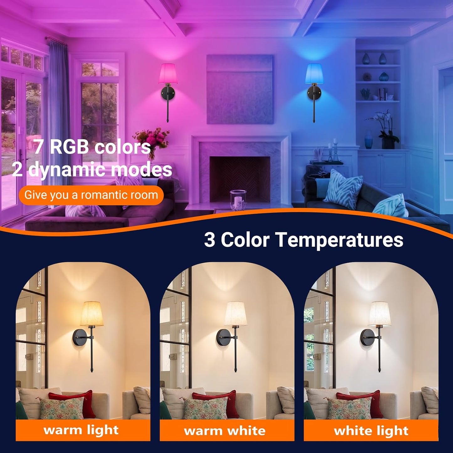 Battery Operated Wall Sconce Set Of Two with Remote Control, Indoor Not Hardwired Dimmable Battery Operated Wall Sconce