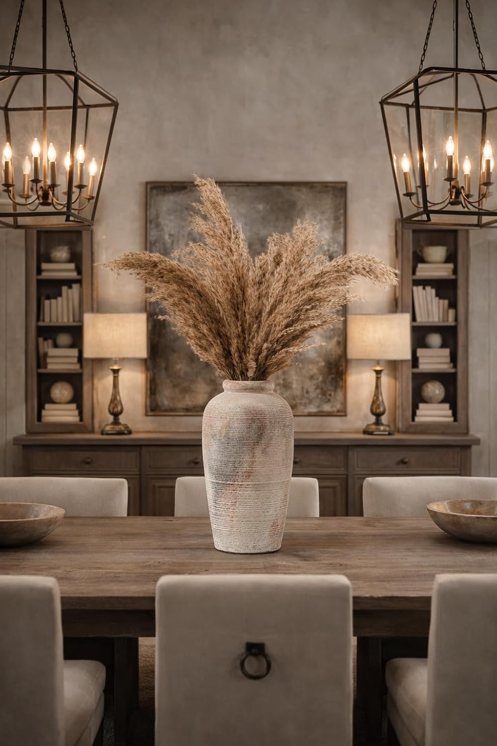 Large Ceramic Rustic Vase / Gray / 11 Inch / Set of 11
