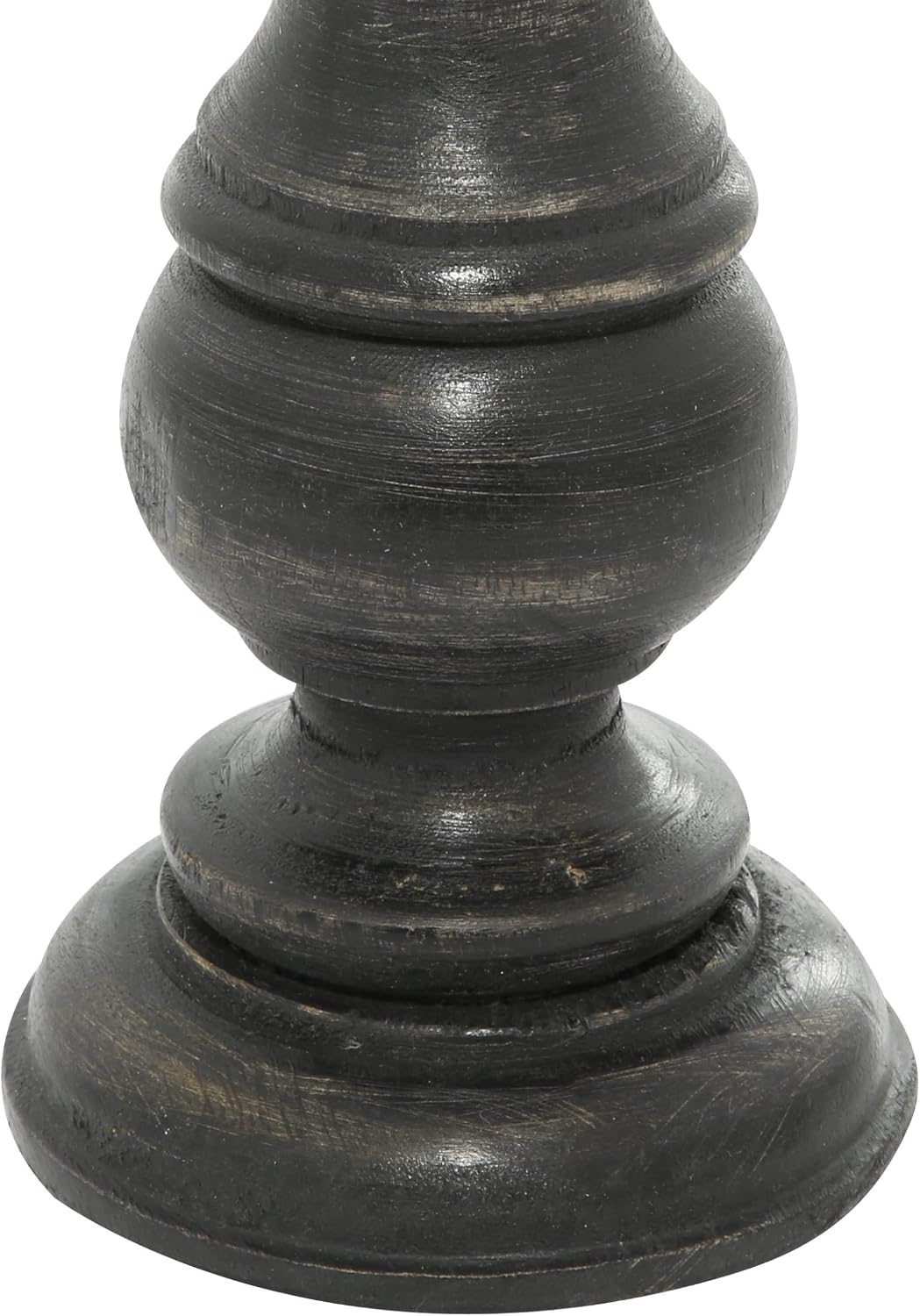 Deco 79 Mango Wood Decorative Candle Holder Distressed Turned Pillar Candle Stand, Set of 3 Candlestick Holder 6", 8"