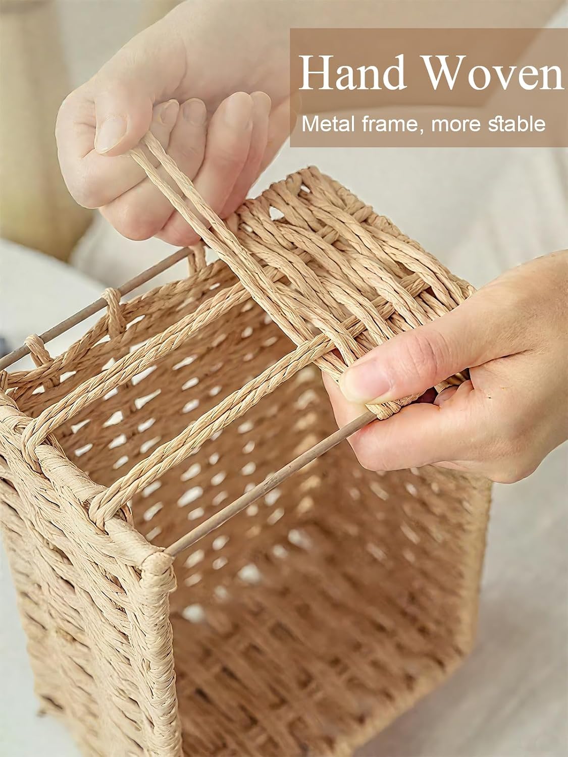 Floral Wicker Baskets / Set of 3