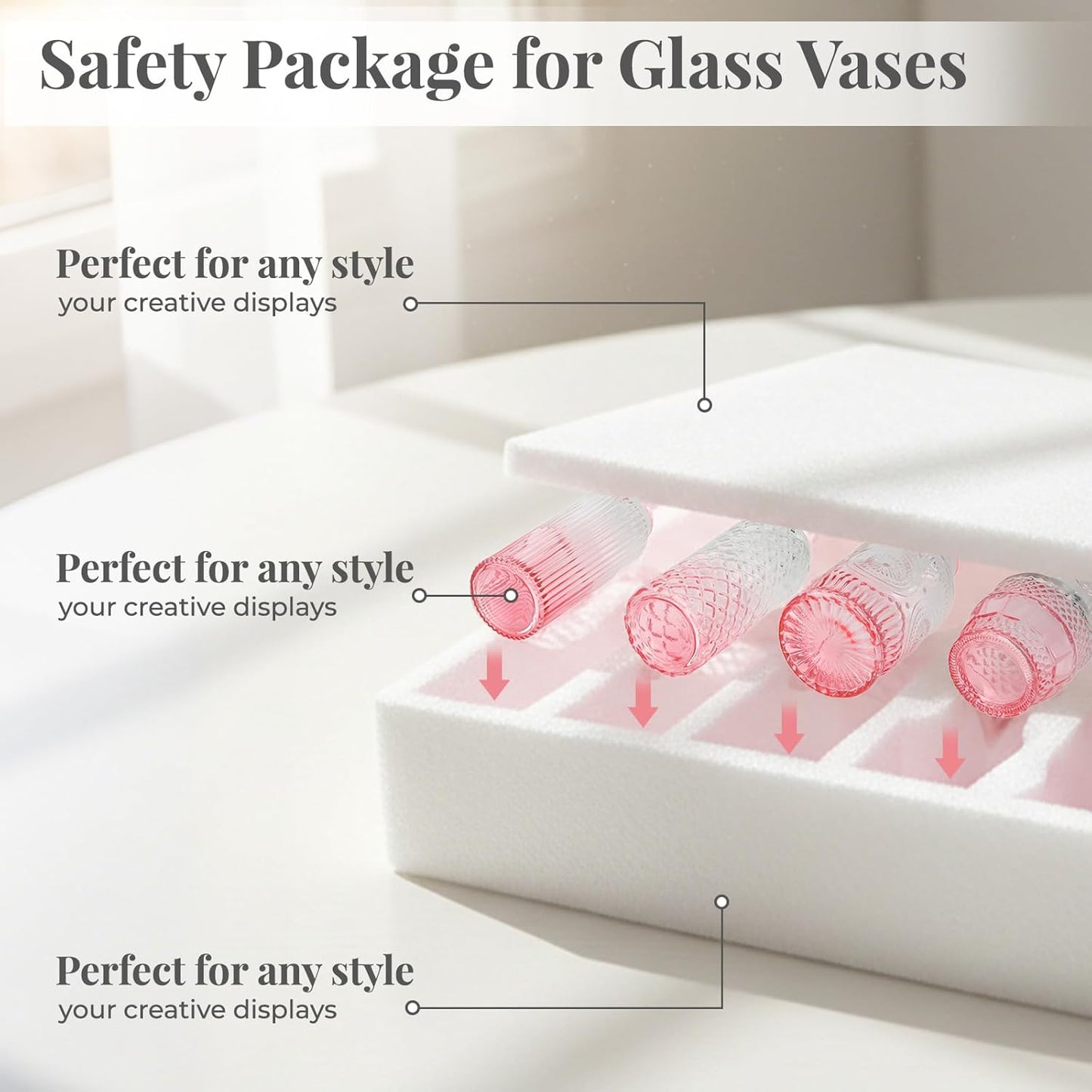 Glass Vase / Small Vase / Pink-gradient