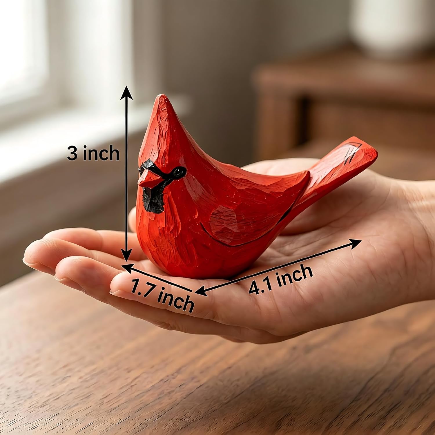 Cardinal Figurines / Bird Statues Memorial Gift for Loss of Loved One / Red / Set of 4