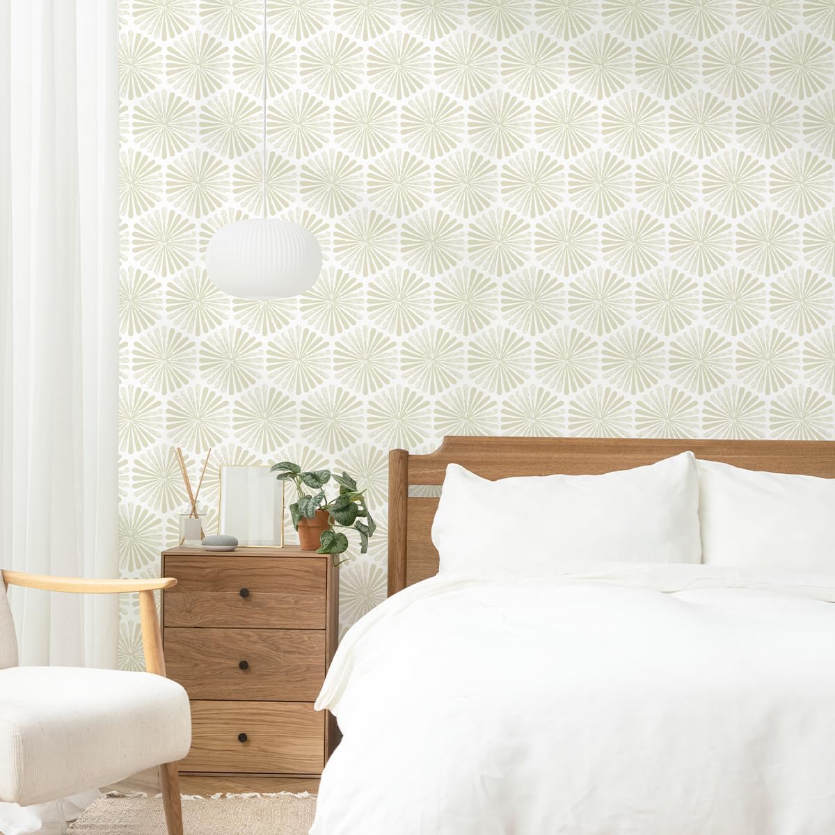 Modern Peel and Stick Wallpaper Boho Contact Paper Self Adhesive Removable Wallpaper / 17.3 x 197