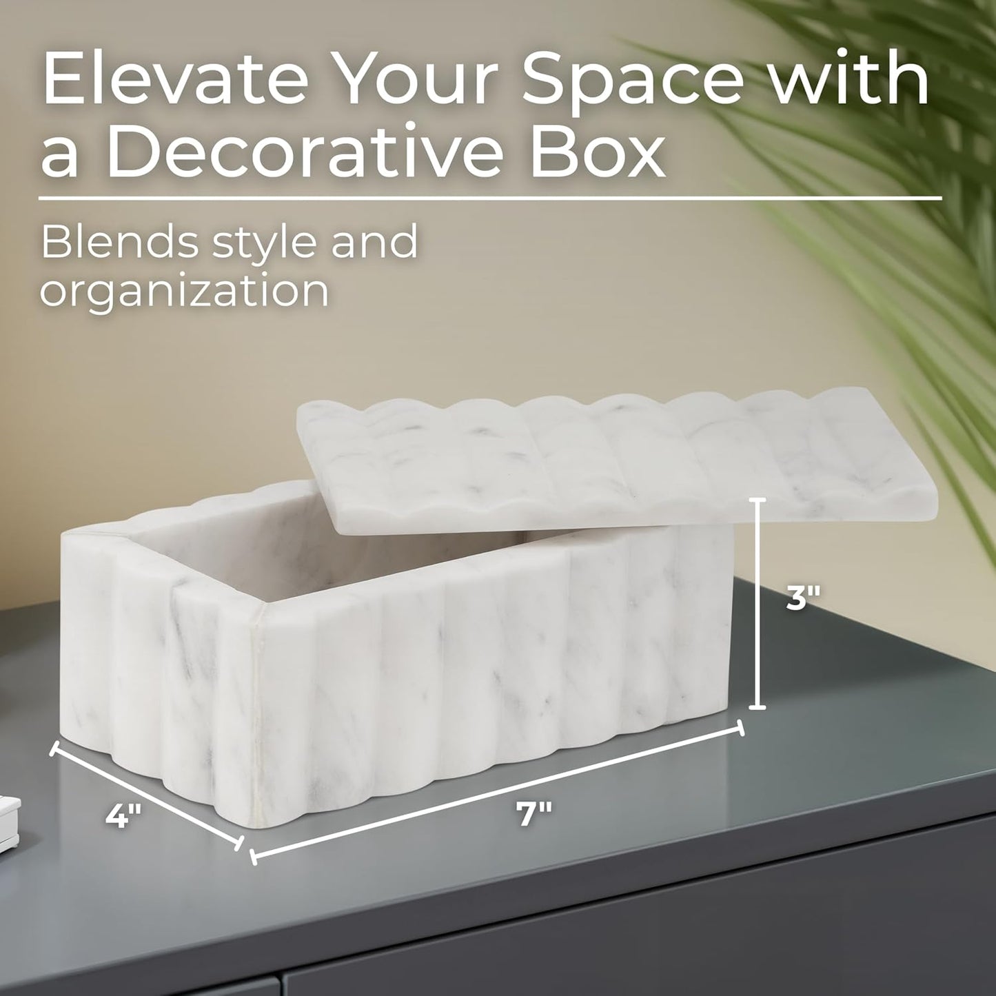 Sculpted Fluted Home Organizer Keepsake Boxes for Jewelry