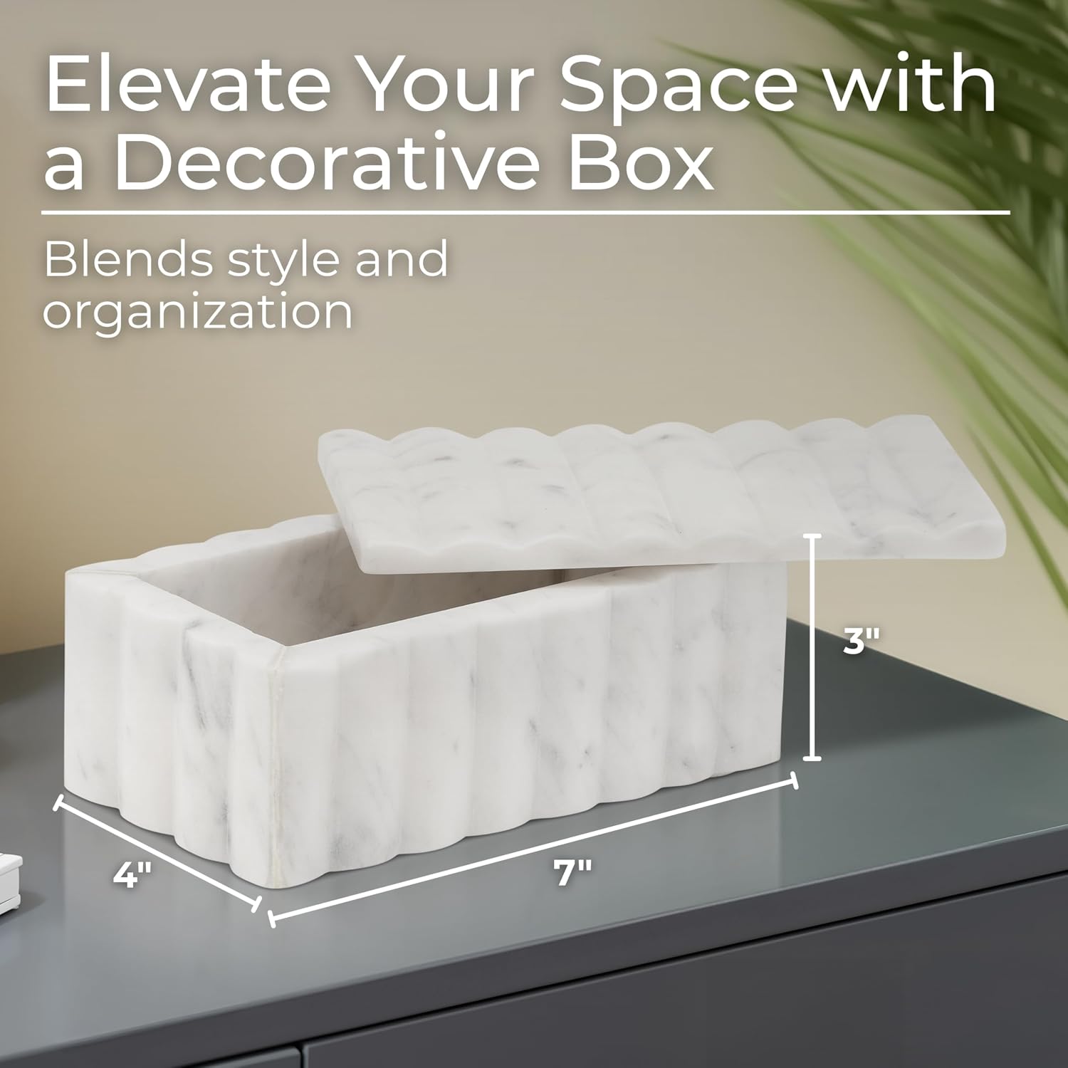 Sculpted Fluted Home Organizer Keepsake Boxes for Jewelry