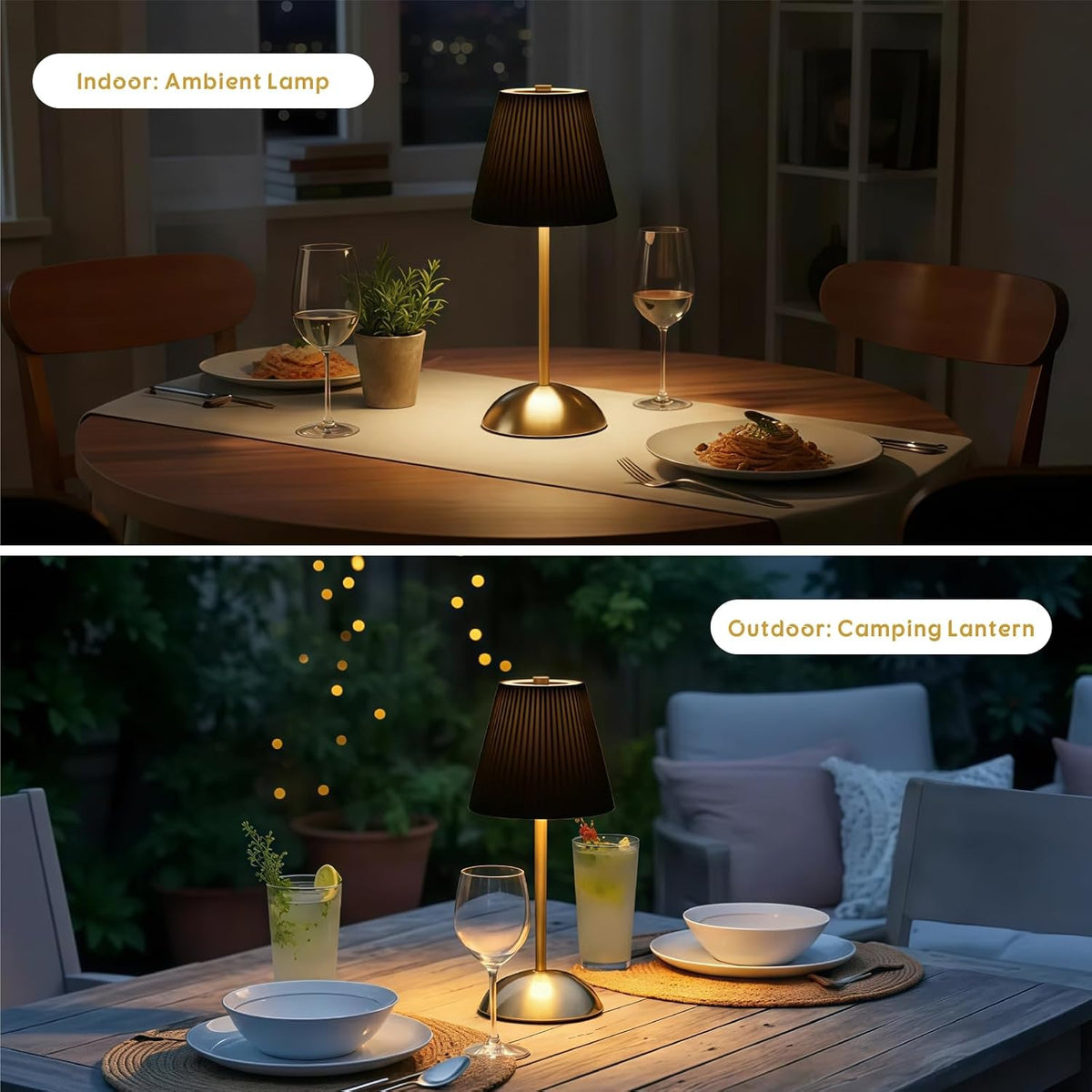2-Pack Cordless Table Lamps Rechargeable, Battery Mini LED Lamps | Small Wireless Lamps for Tables, Restaurant Table